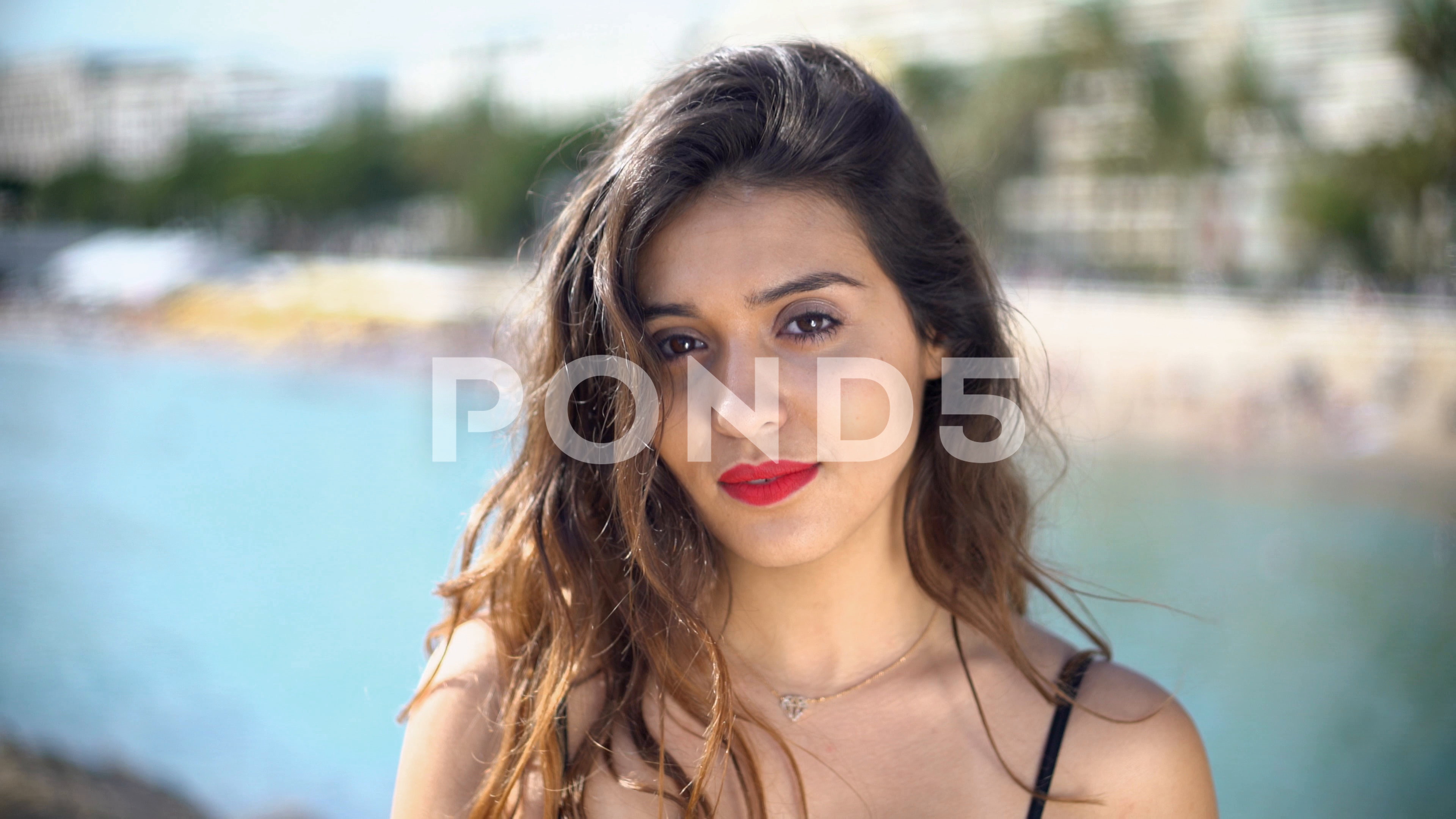 Pretty Arab / middle eastern girl portrait ~ Video #78366290