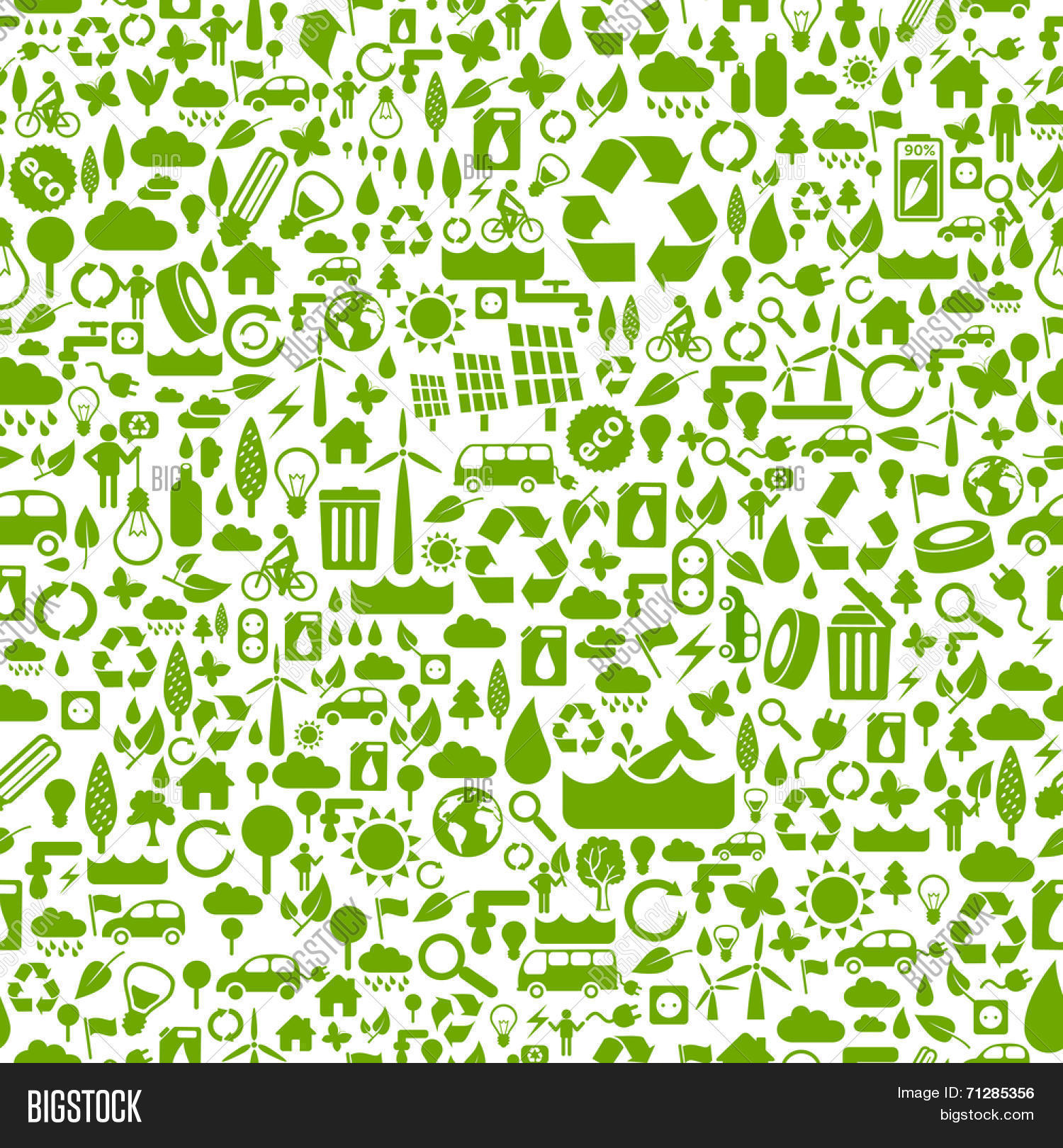 Green Eco Background Made Small Vector & Photo | Bigstock