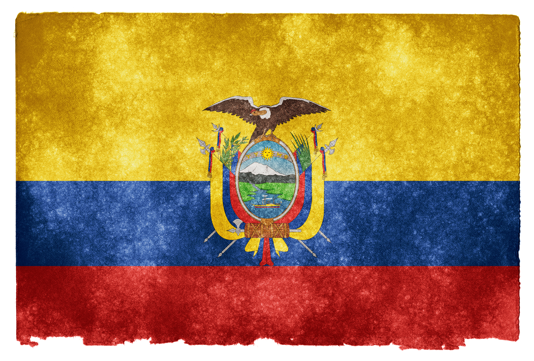 Ecuador Grunge Flag, Aged, Retro, National, Old, HQ Photo