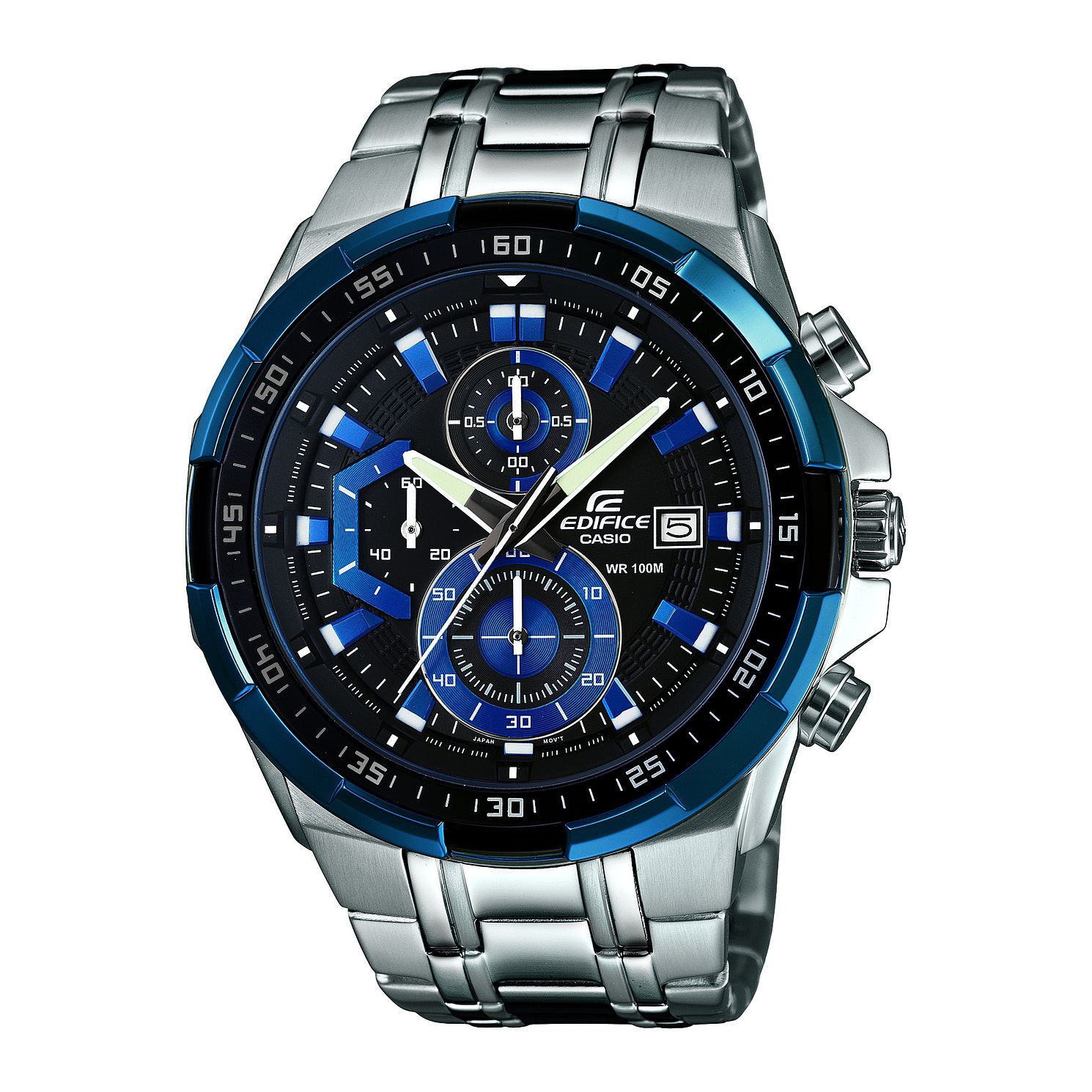 Casio Edifice Men's Stainless Steel & Blue Dial Watch | H.Samuel