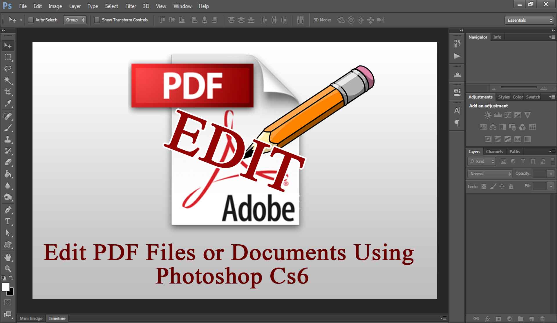 Photoshop Cs6 Tutorial - How To Edit PDF Files / Documents - UandBlog