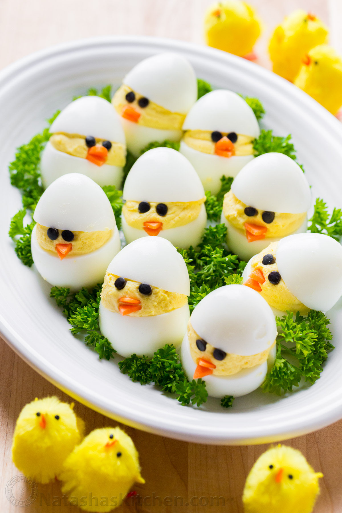 Easter Egg Recipe - Deviled Egg Chicks - NatashasKitchen.com
