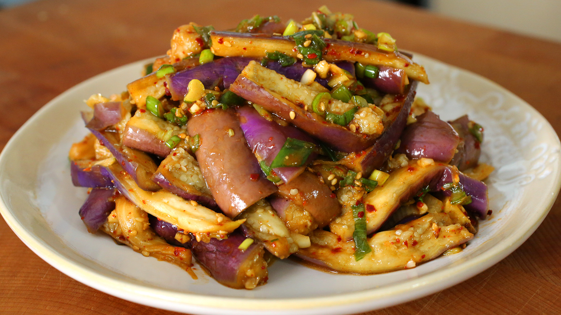 Eggplant side dish (Gaji-namul) recipe - Maangchi.com