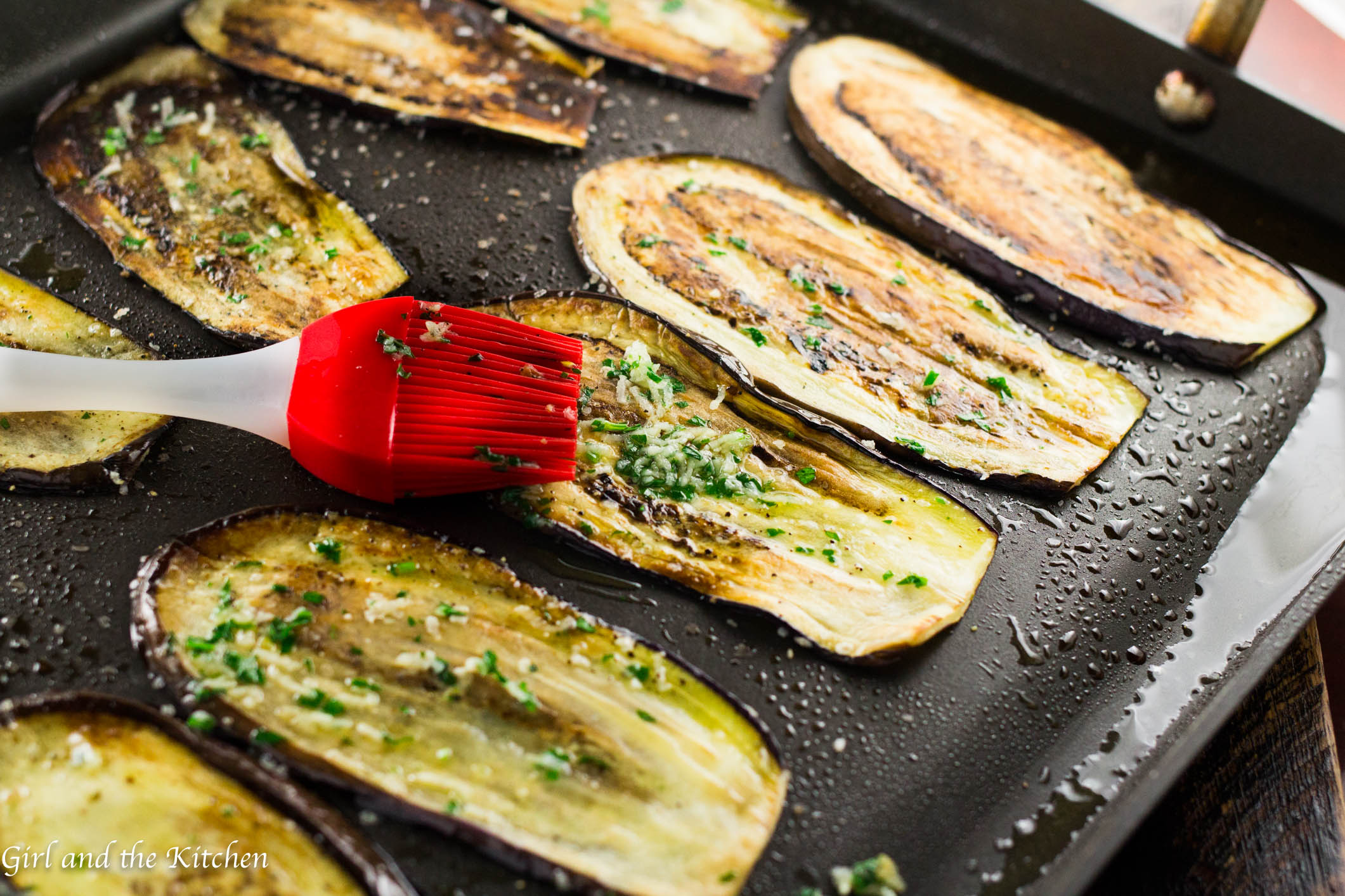 Healthy Pan Fried Baby Eggplant with Gremolata - Girl and the Kitchen