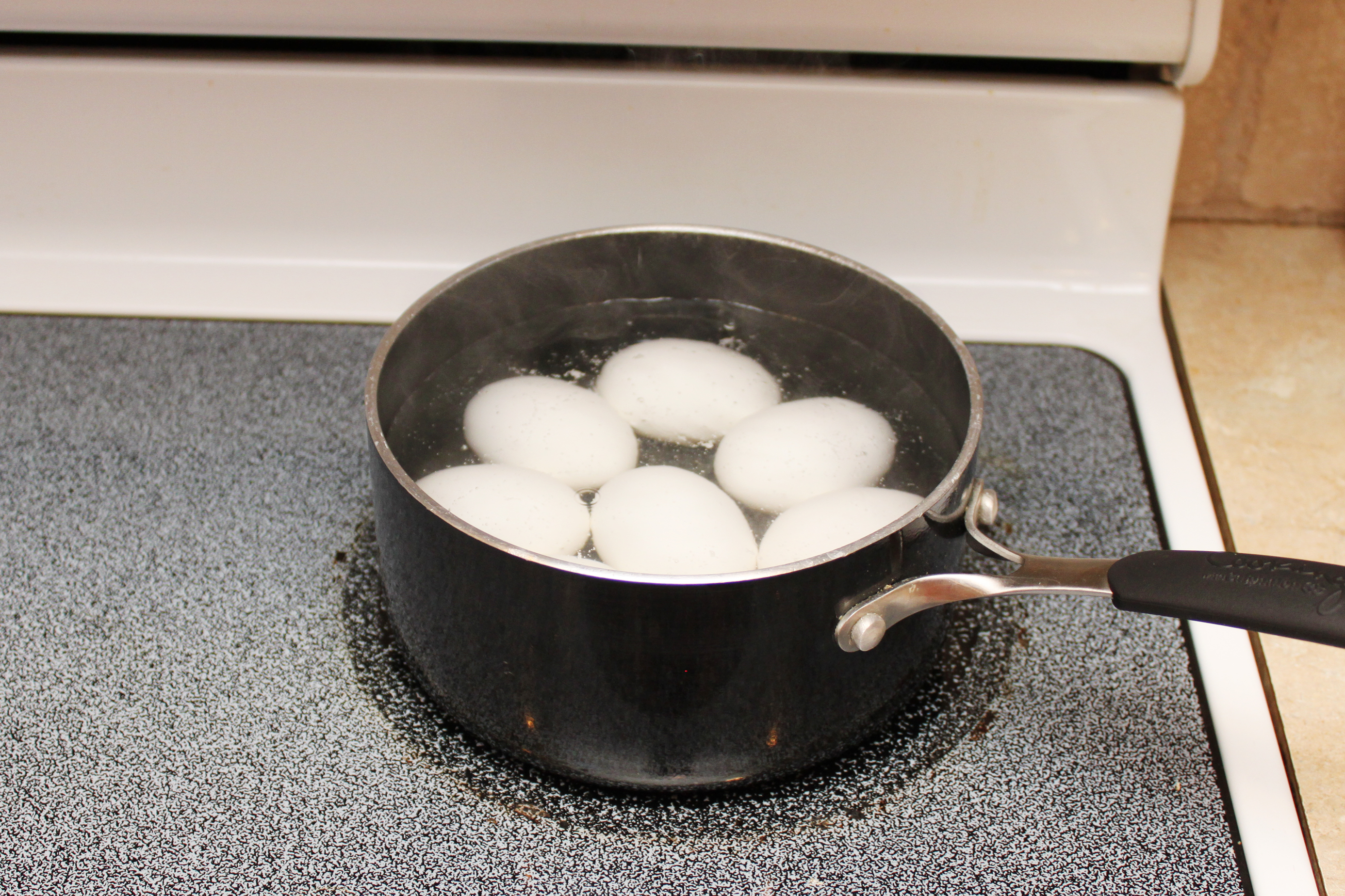 Eggs on a stove photo