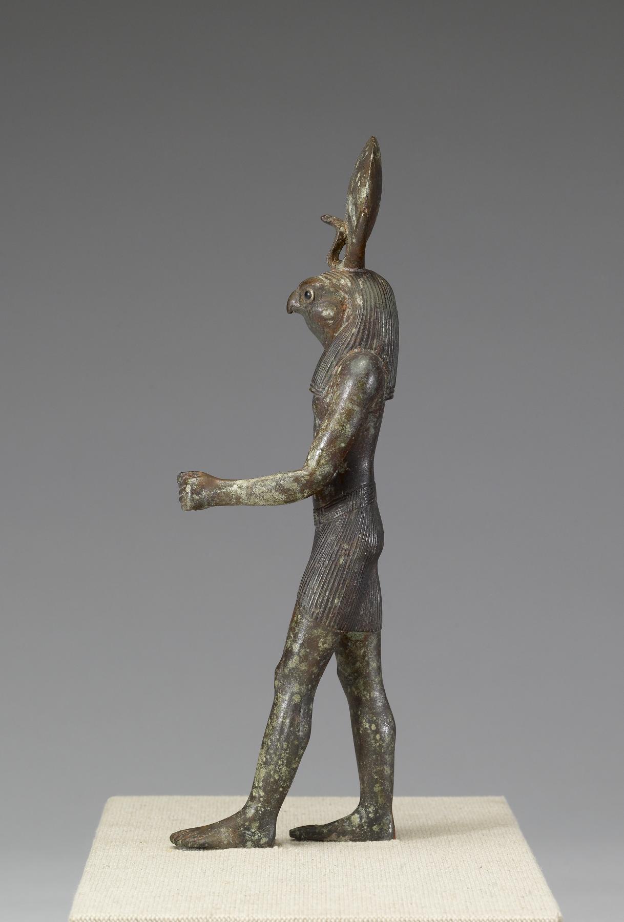 File:Egyptian - Statue of a Standing Khonsu - Walters 54395 - Left ...