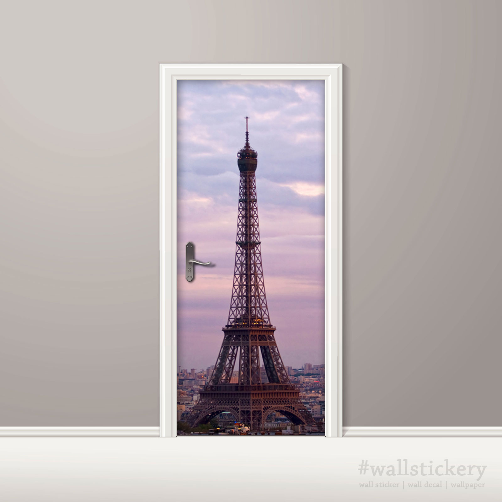 Eiffel Tower Door Contact Paper Wall Sticker