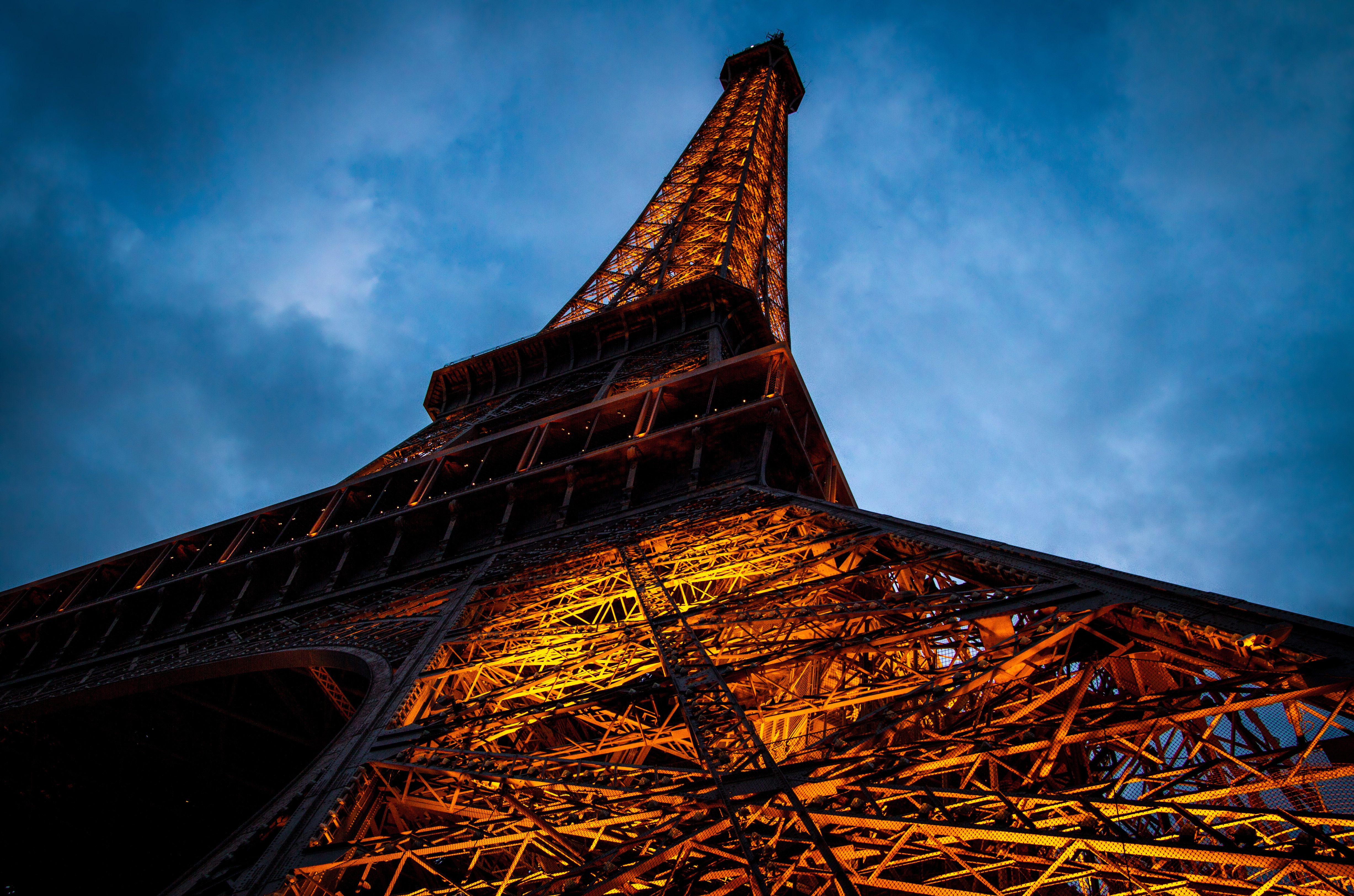 Eiffel Tower evening view, Paris, France, Architecture, Monument, Urban, Travel, HQ Photo