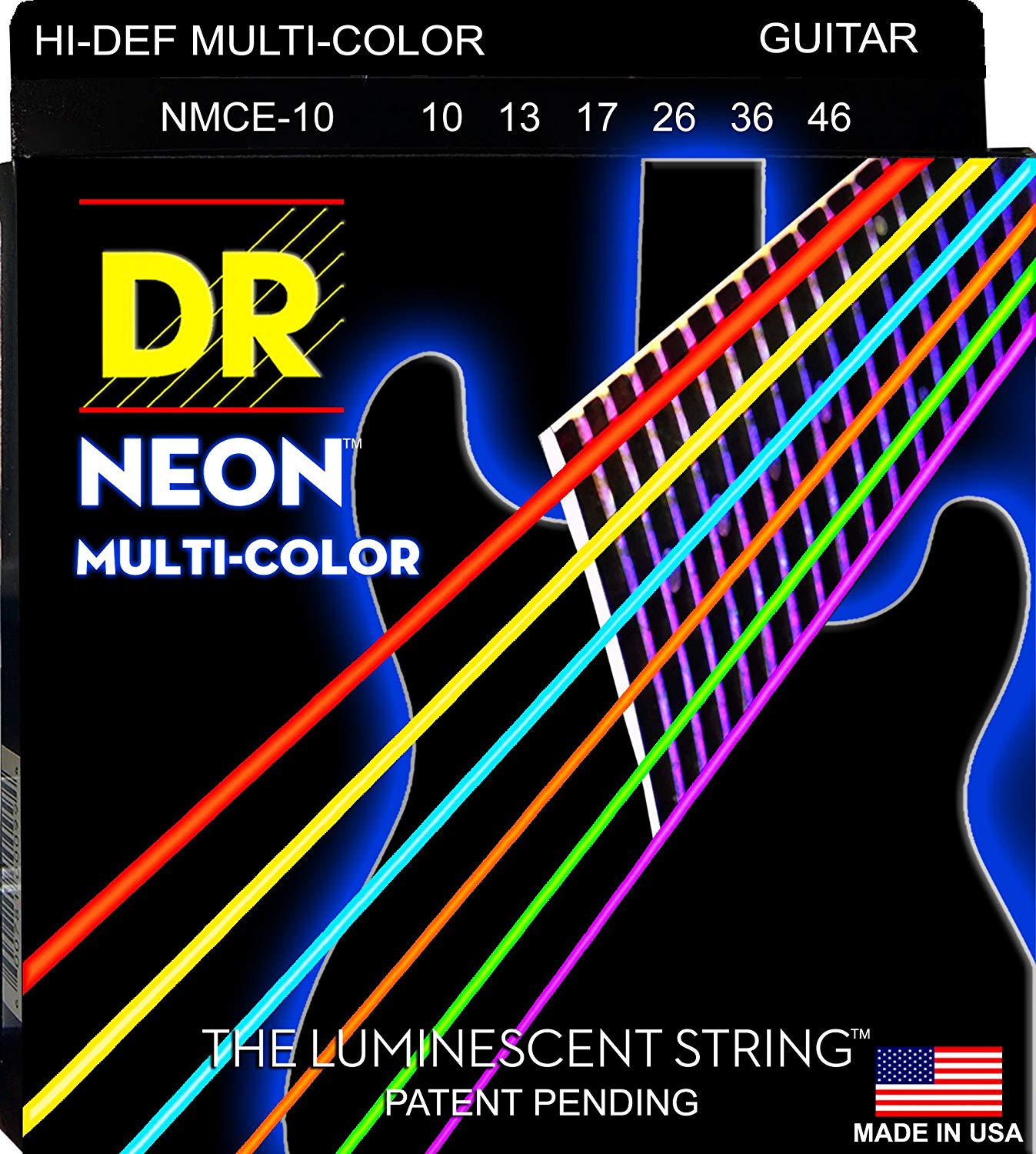 Amazon.com: DR Strings NMCE-9 DR NEON Electric Strings, Light, Multi ...
