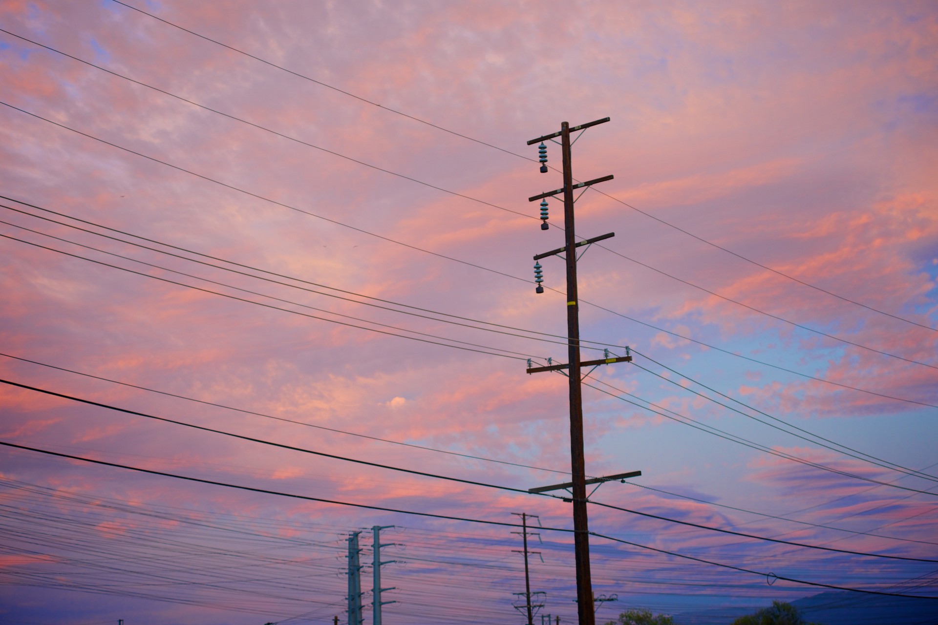Electric Power Lines At Sunset Free Stock Photo - Public Domain Pictures