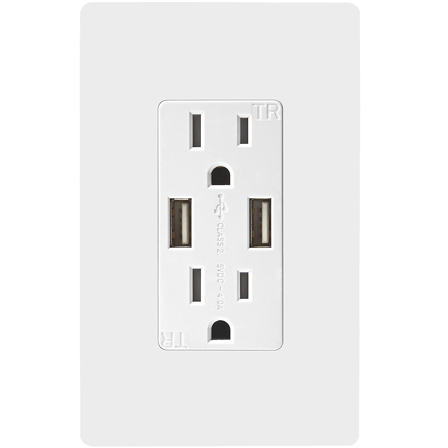 TOPGREENER TU2154A High Speed USB Charger Outlet, USB Wall Charger ...