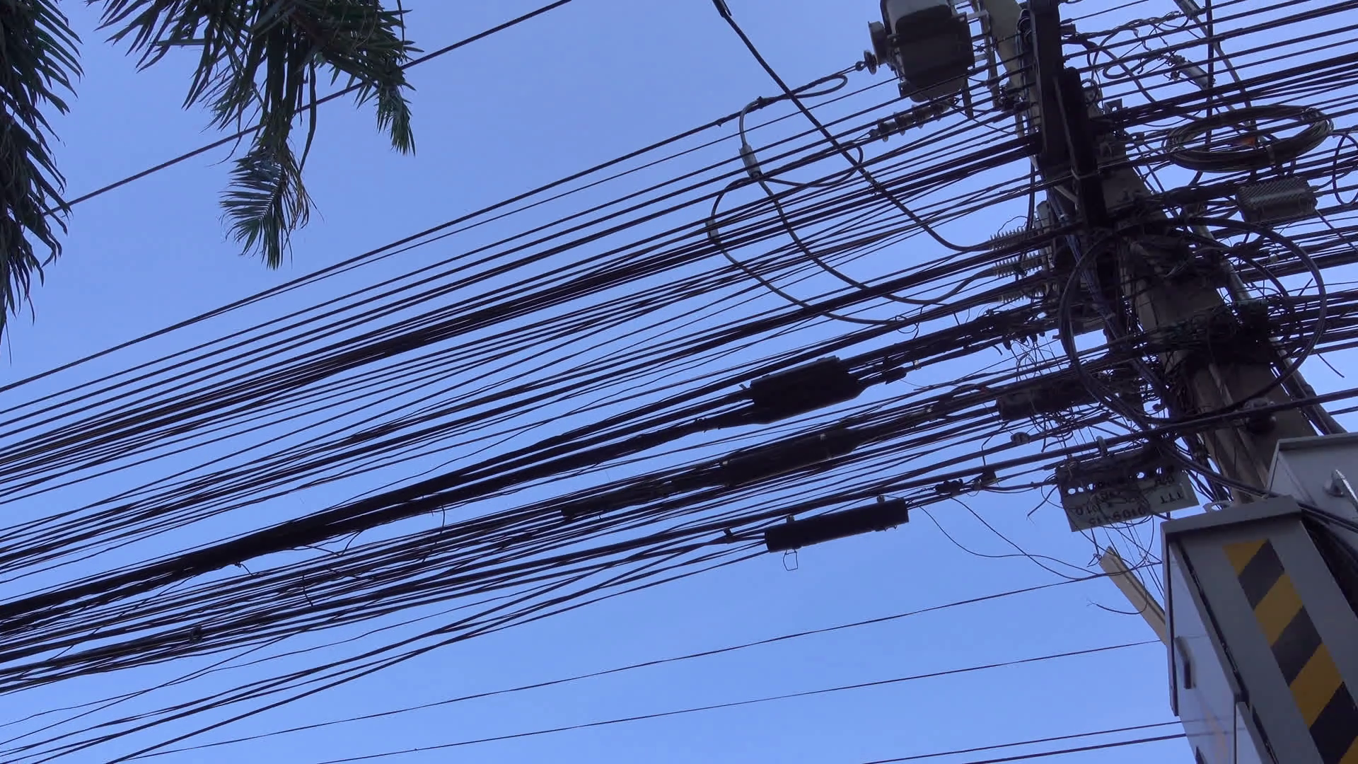 A lot of electric wires on the pillar in Bangkok Stock Video Footage ...