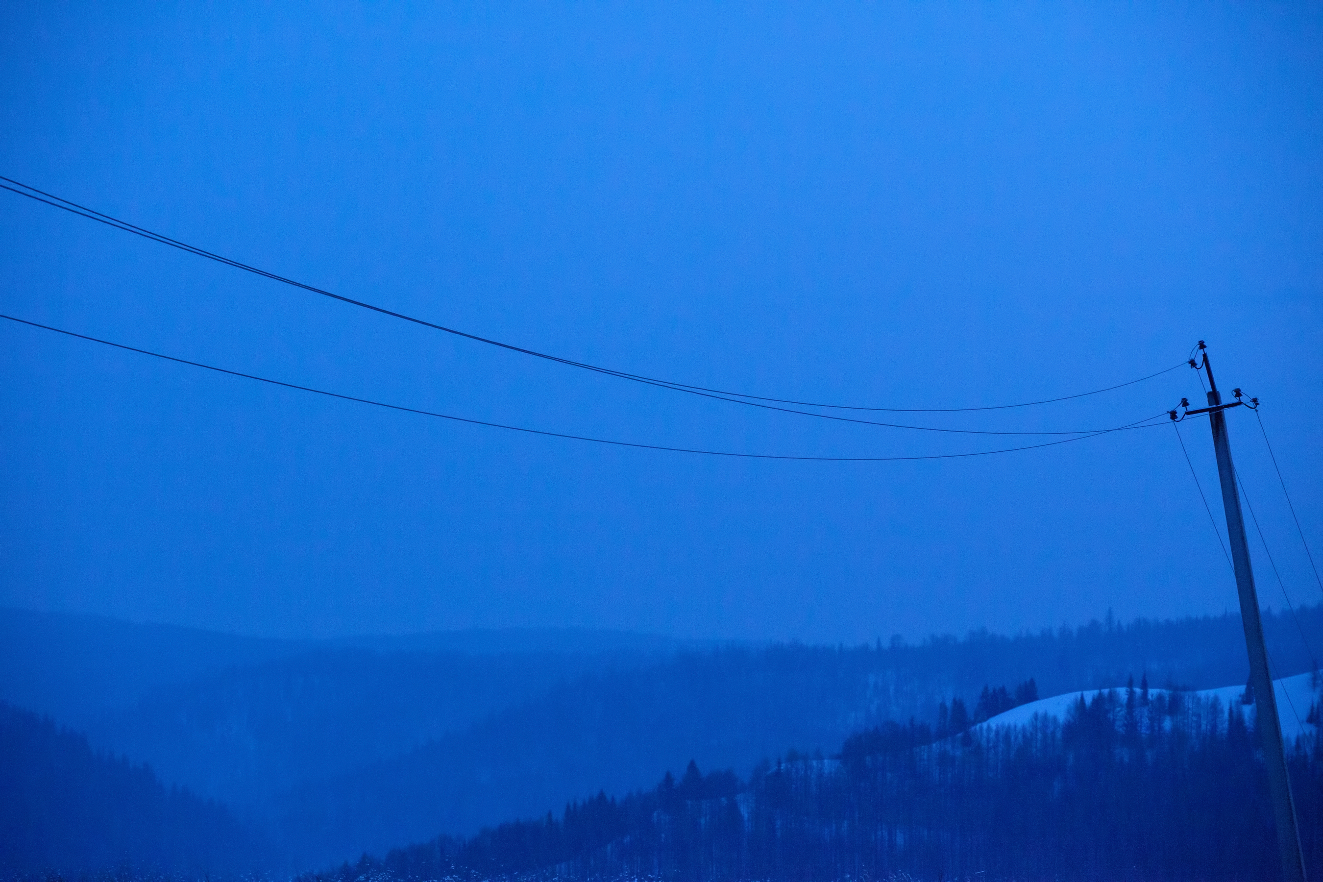 Electrical pillar, Blue, Pole, Wire, Winter, HQ Photo