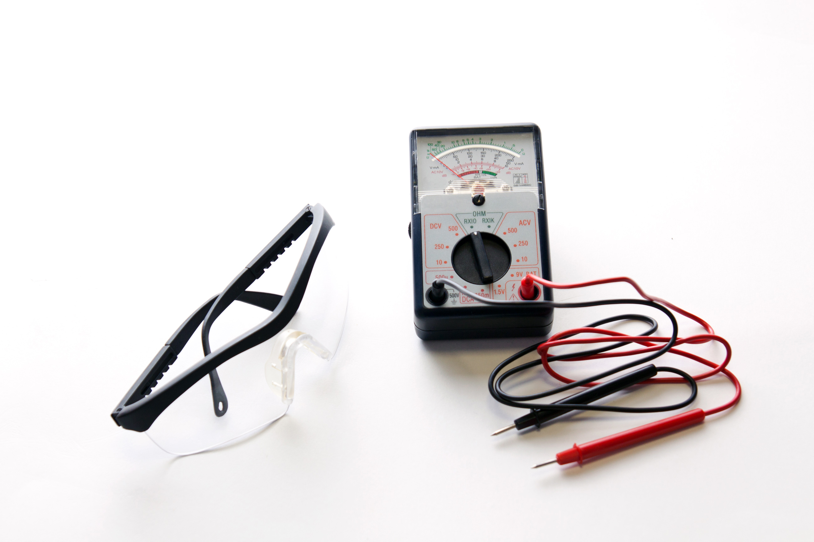 Electrical safety - glasses and meter, Amp, Meter, Monitor, Multimeter, HQ Photo