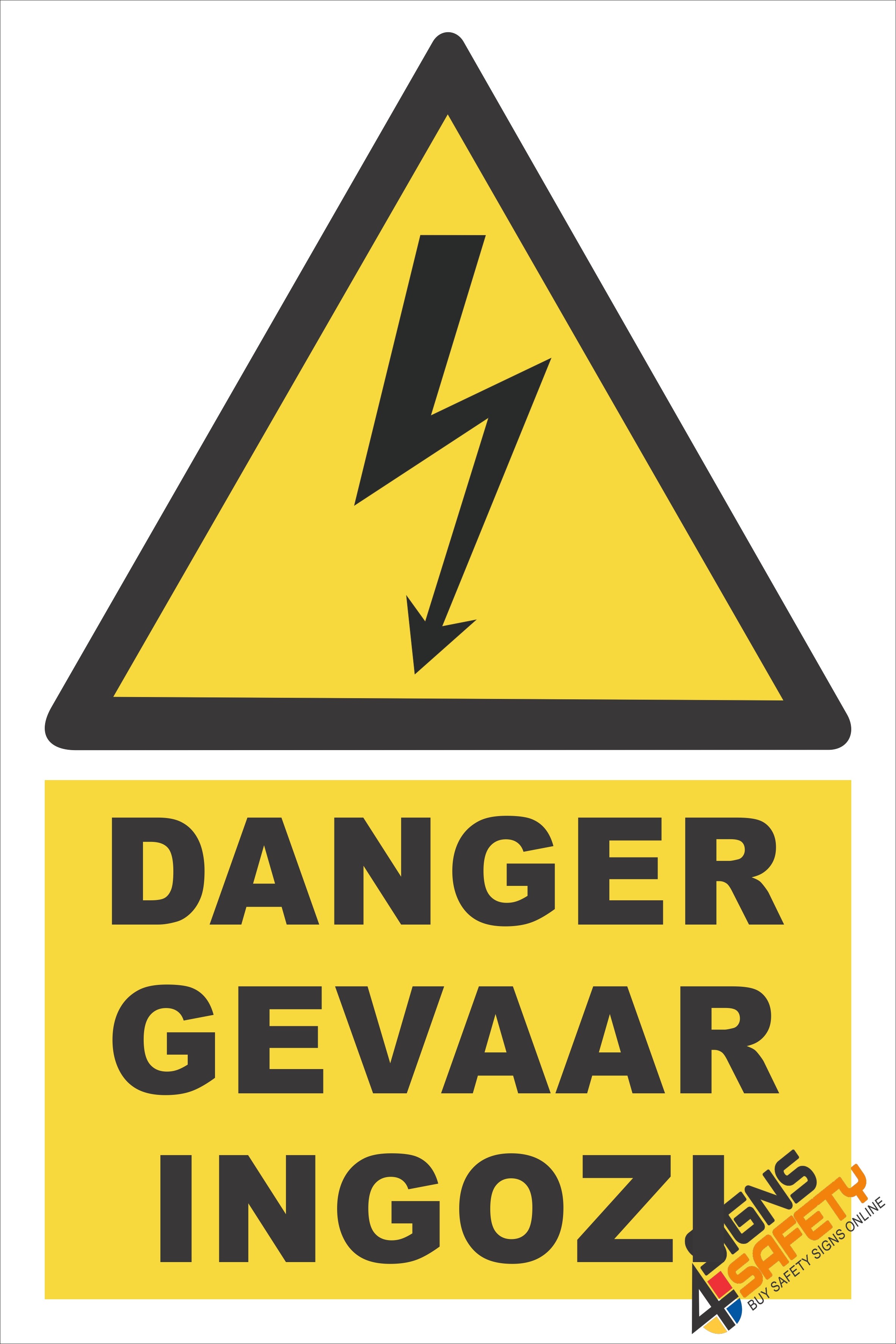 EW1) Danger / Gevaar / Ingozi Electrical Sign - Signs4Safety