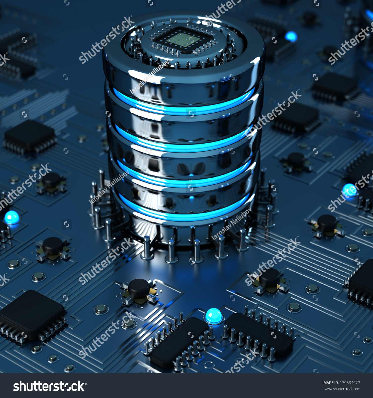 Closeup Electronic Circuit Board Processor High Stock Illustration ...