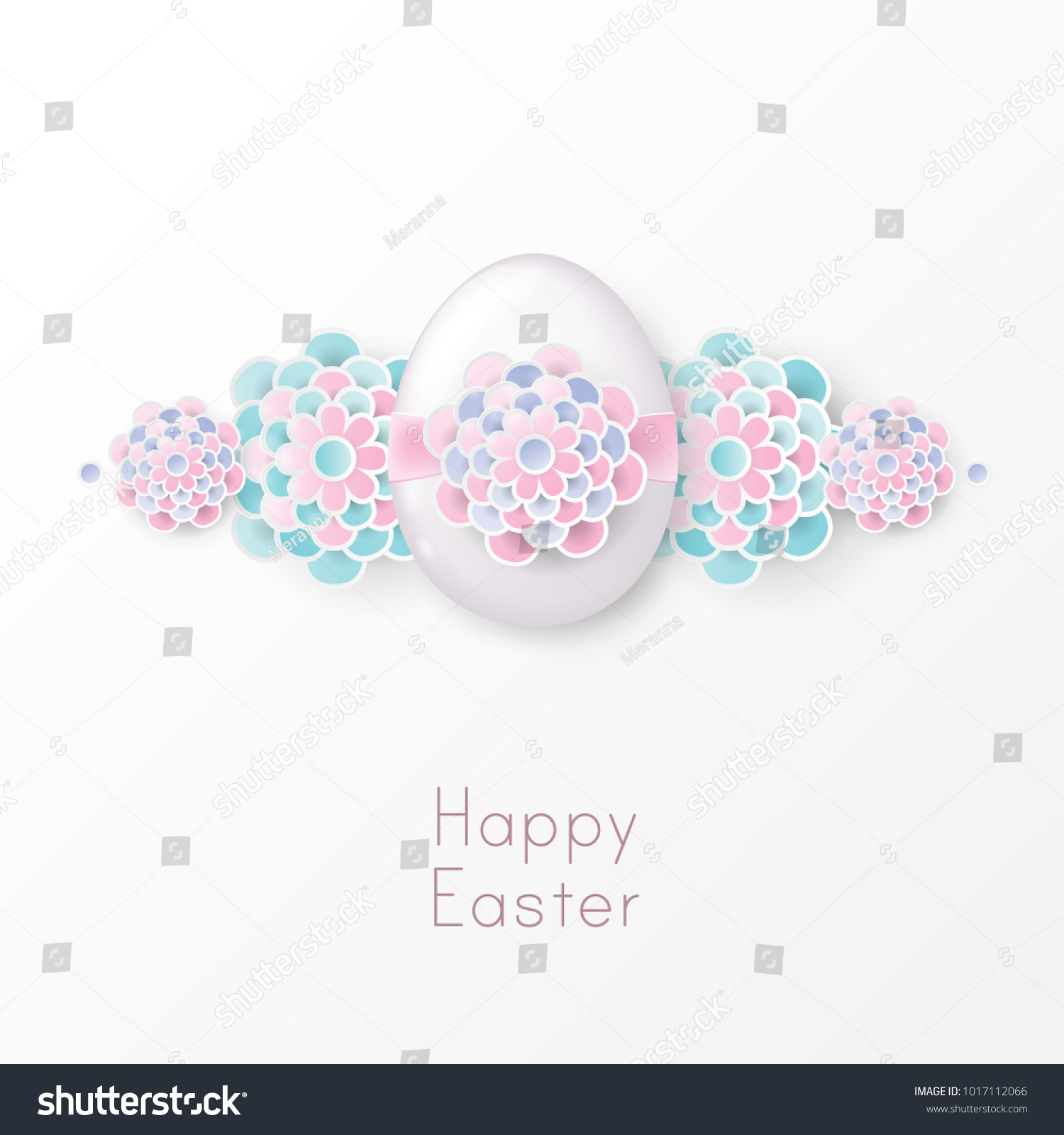 Happy Easter Elegant Floral Background 3d Stock Vector HD (Royalty ...