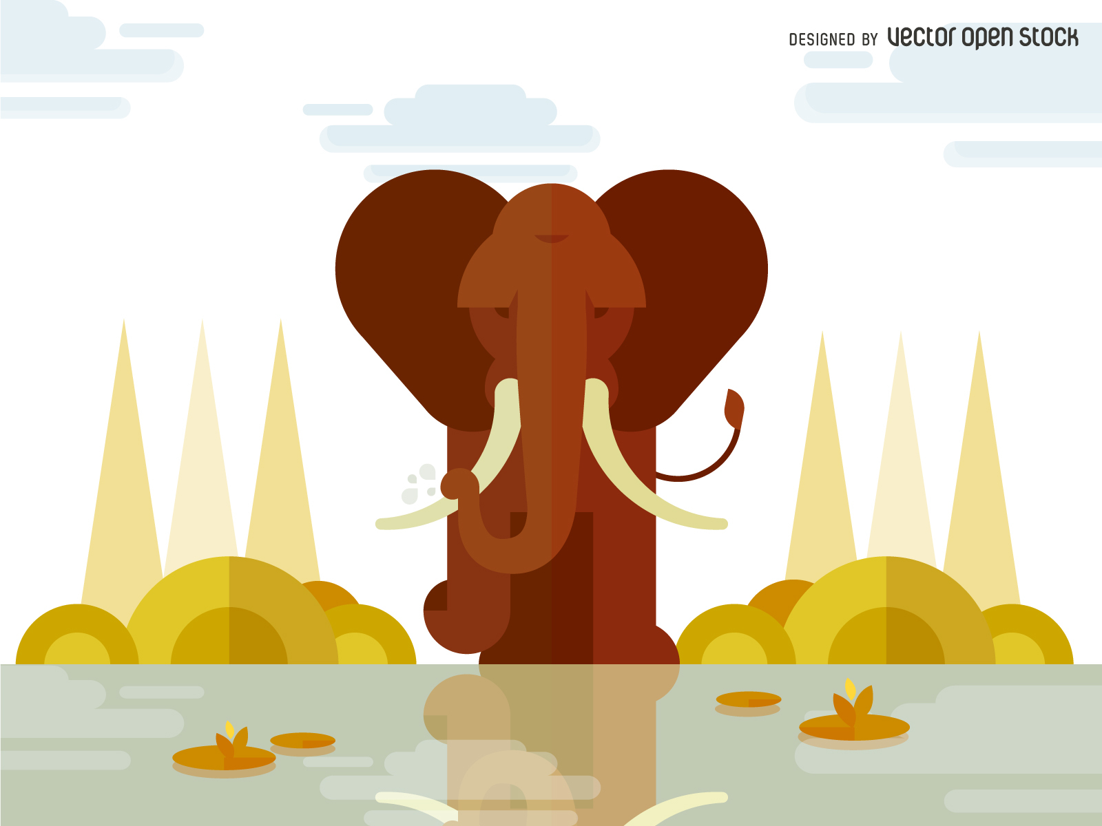 Geometric elephant illustration design - Vector download