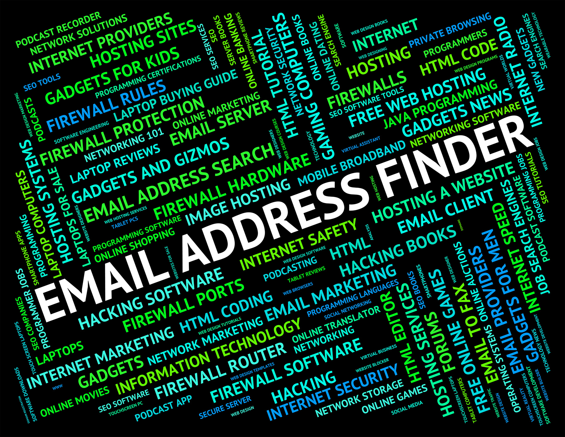Email address finder means send message and addresses photo