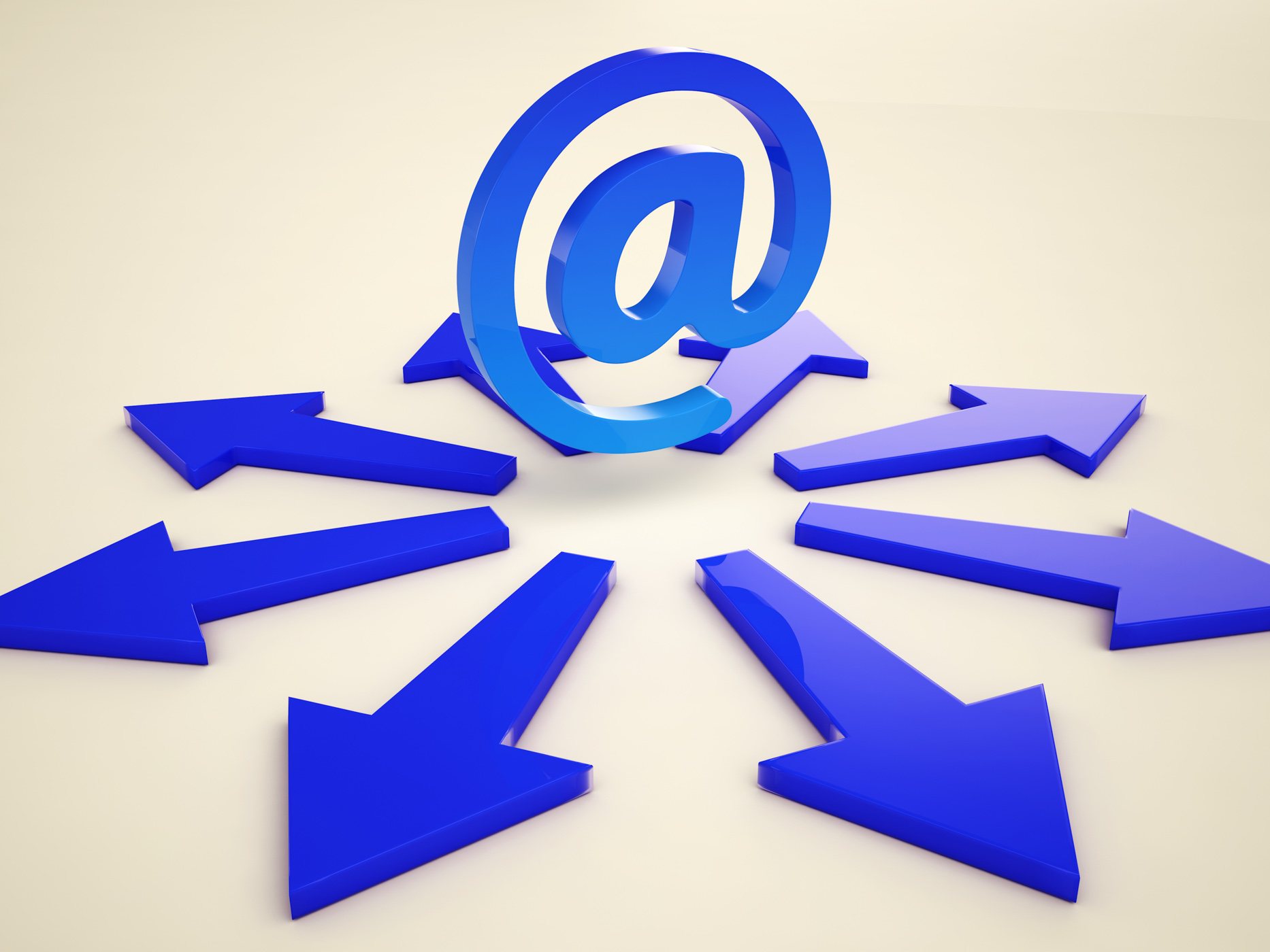 Email arrows shows post correspondence through web photo