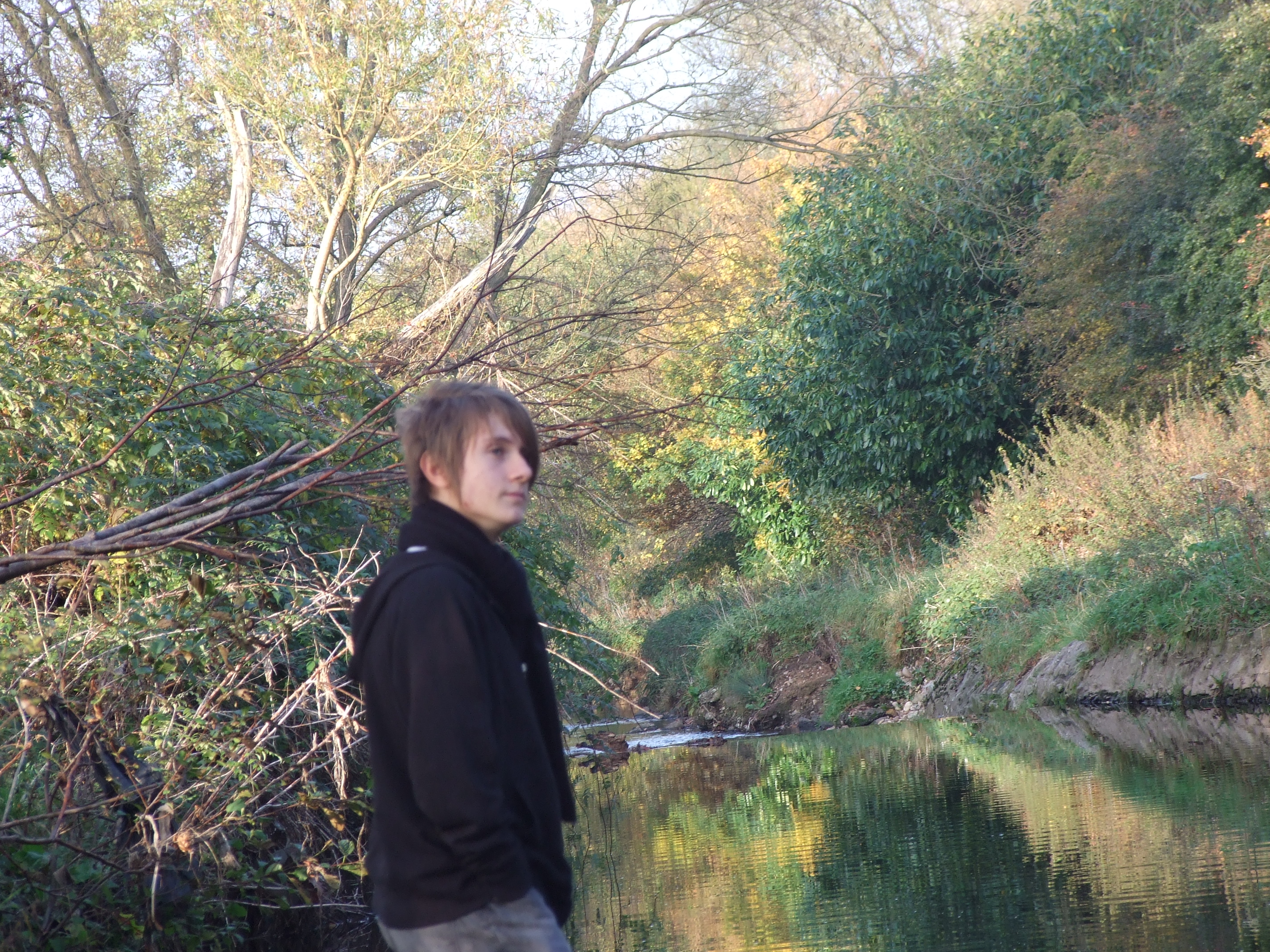 Emo kid in nature photo