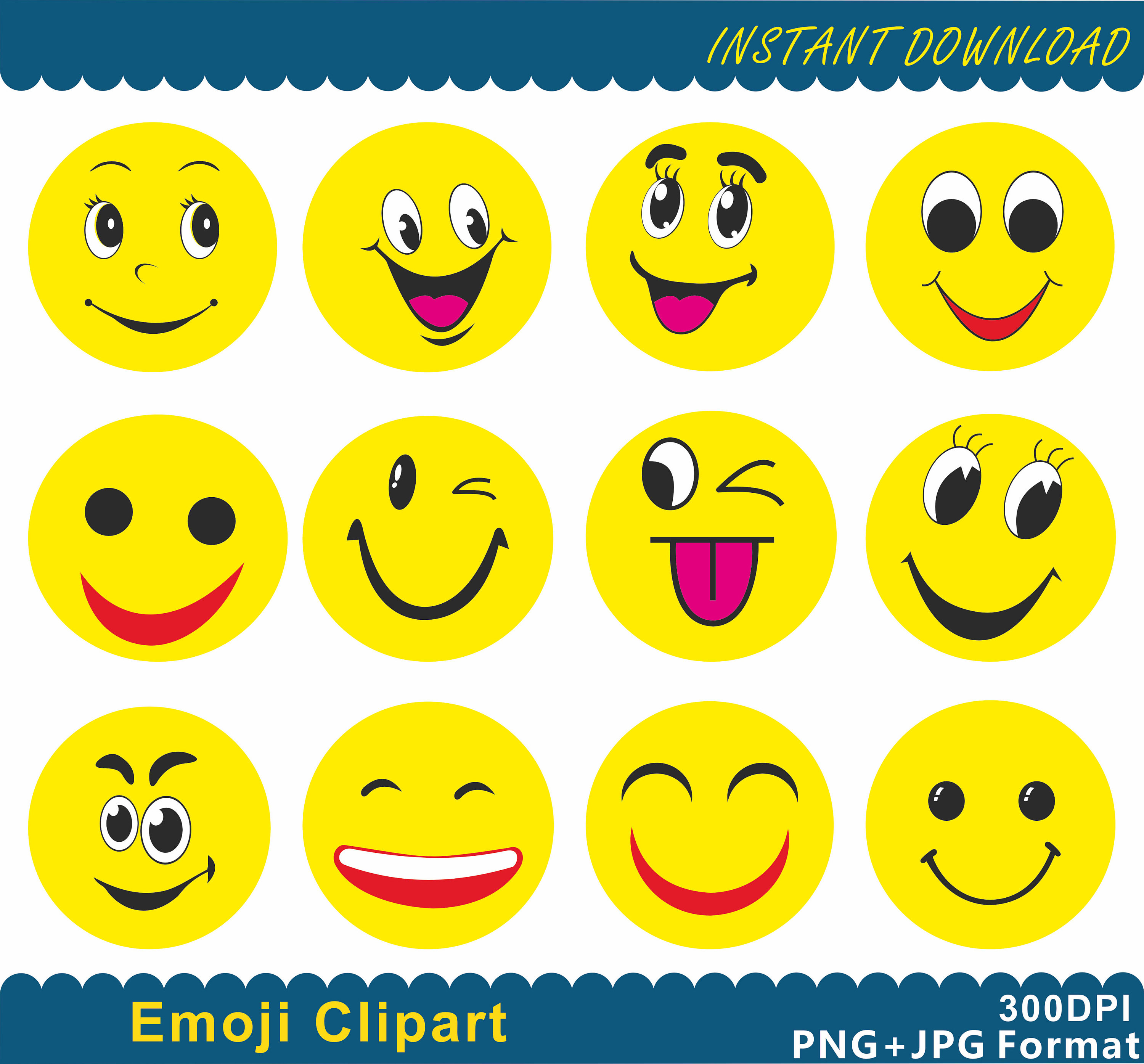 Emoji Clipart Emoji PNG Emoticons Collage Clip Art Smiley