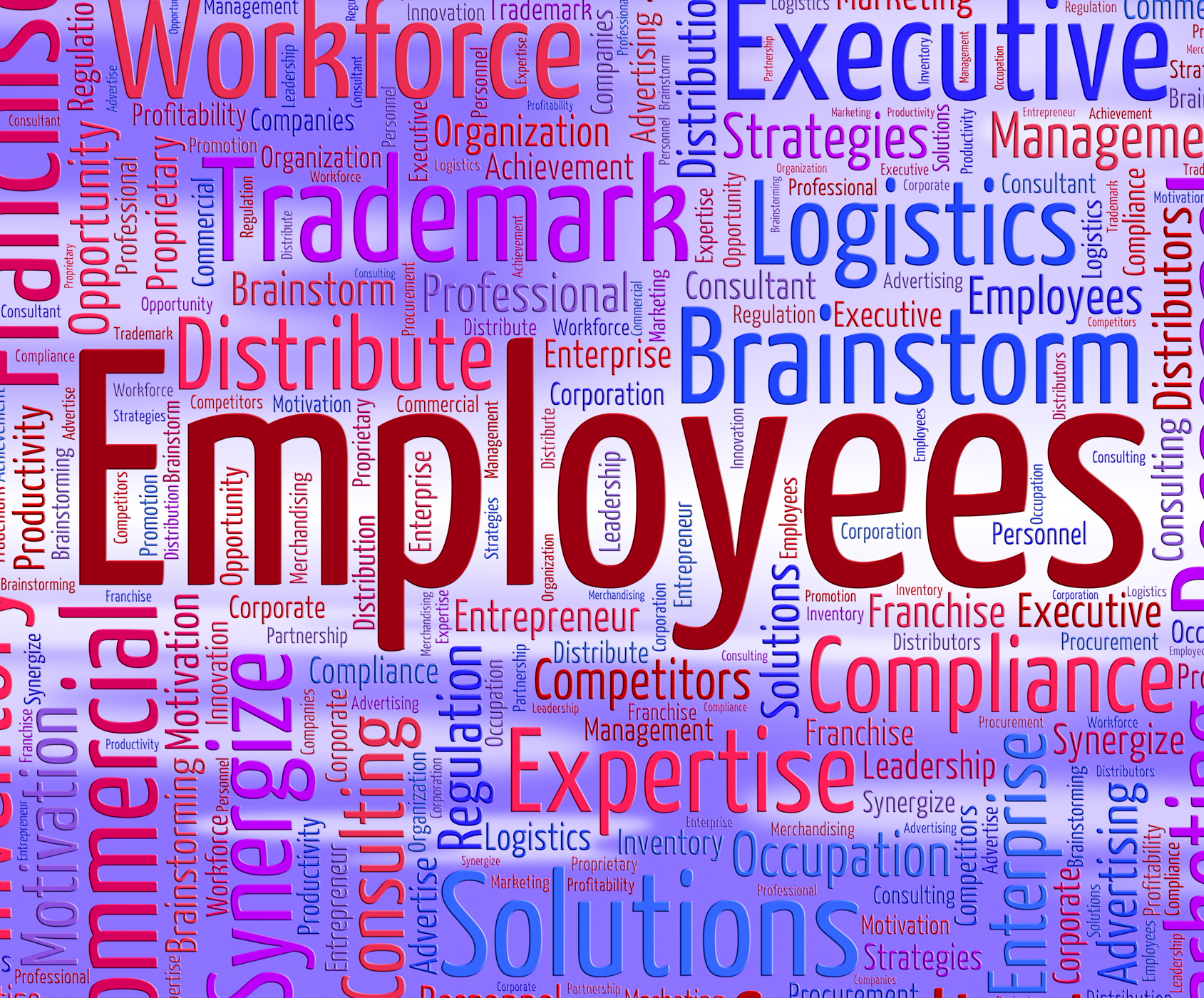 Employees Word Indicates Member Of Staff And Employed, Employ, Text, Workforce, Worker, HQ Photo