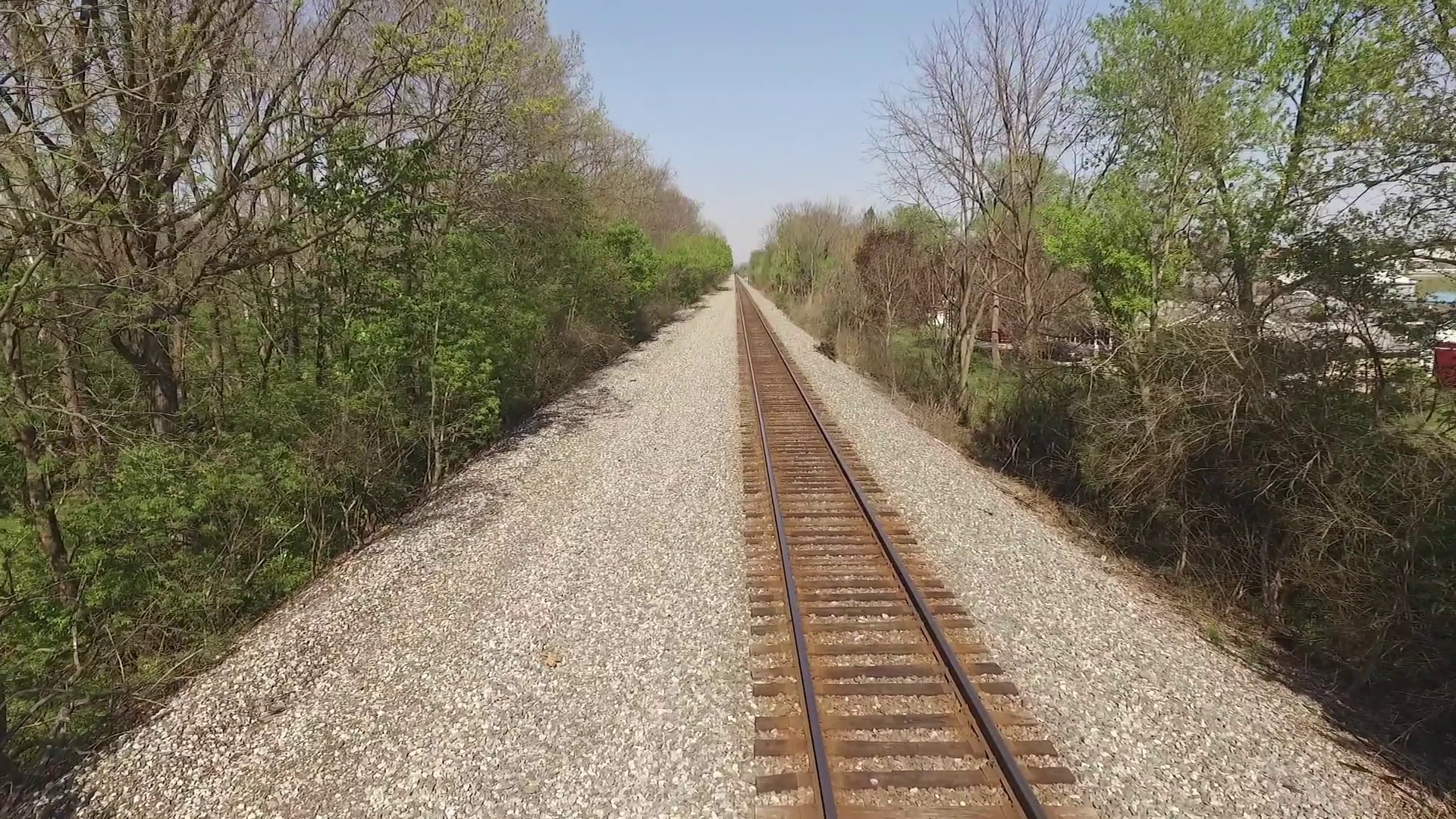 Empty railroad tracks aerial view Stock Video Footage - VideoBlocks