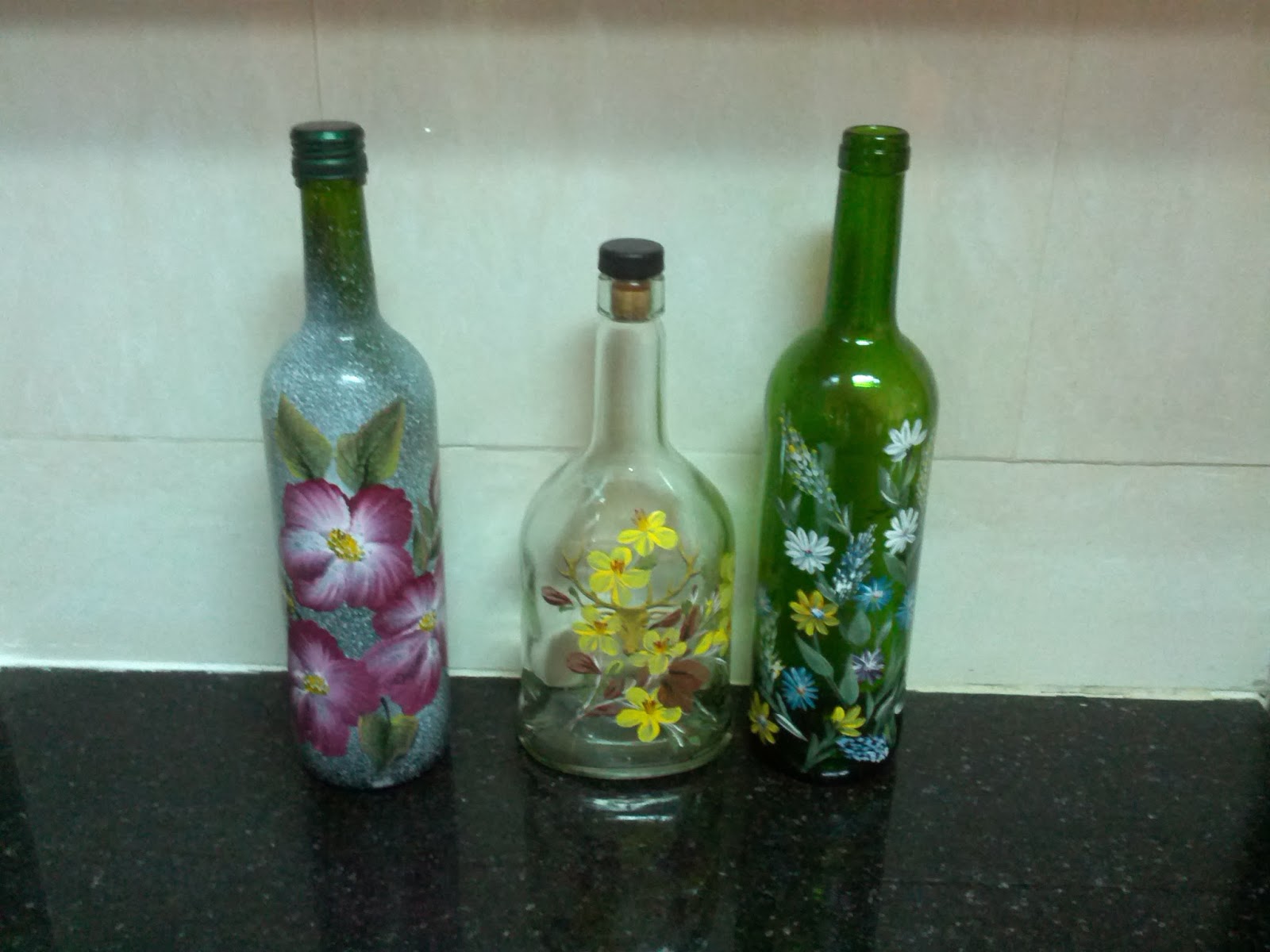a blog about food, art, travel & more...: Painting wine bottles