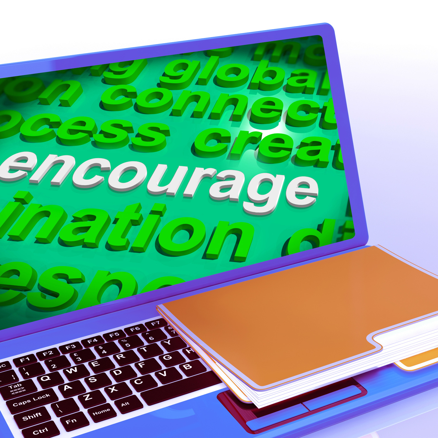 Encourage word cloud laptop shows promote boost encouraged photo