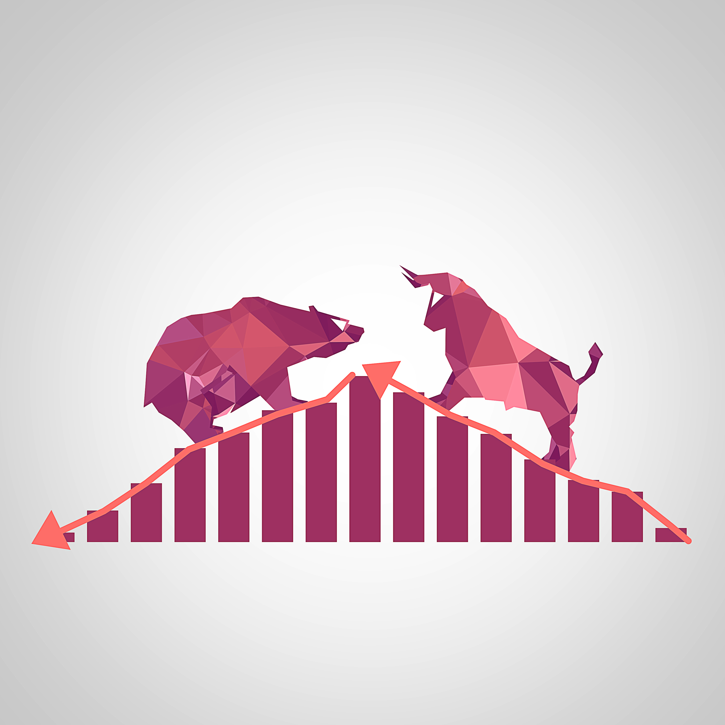 Equity markets - bull versus bear concept photo