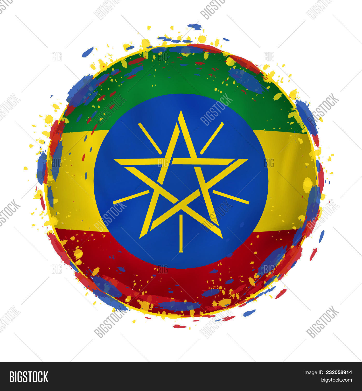 Round Grunge Flag Ethiopia Vector & Photo | Bigstock