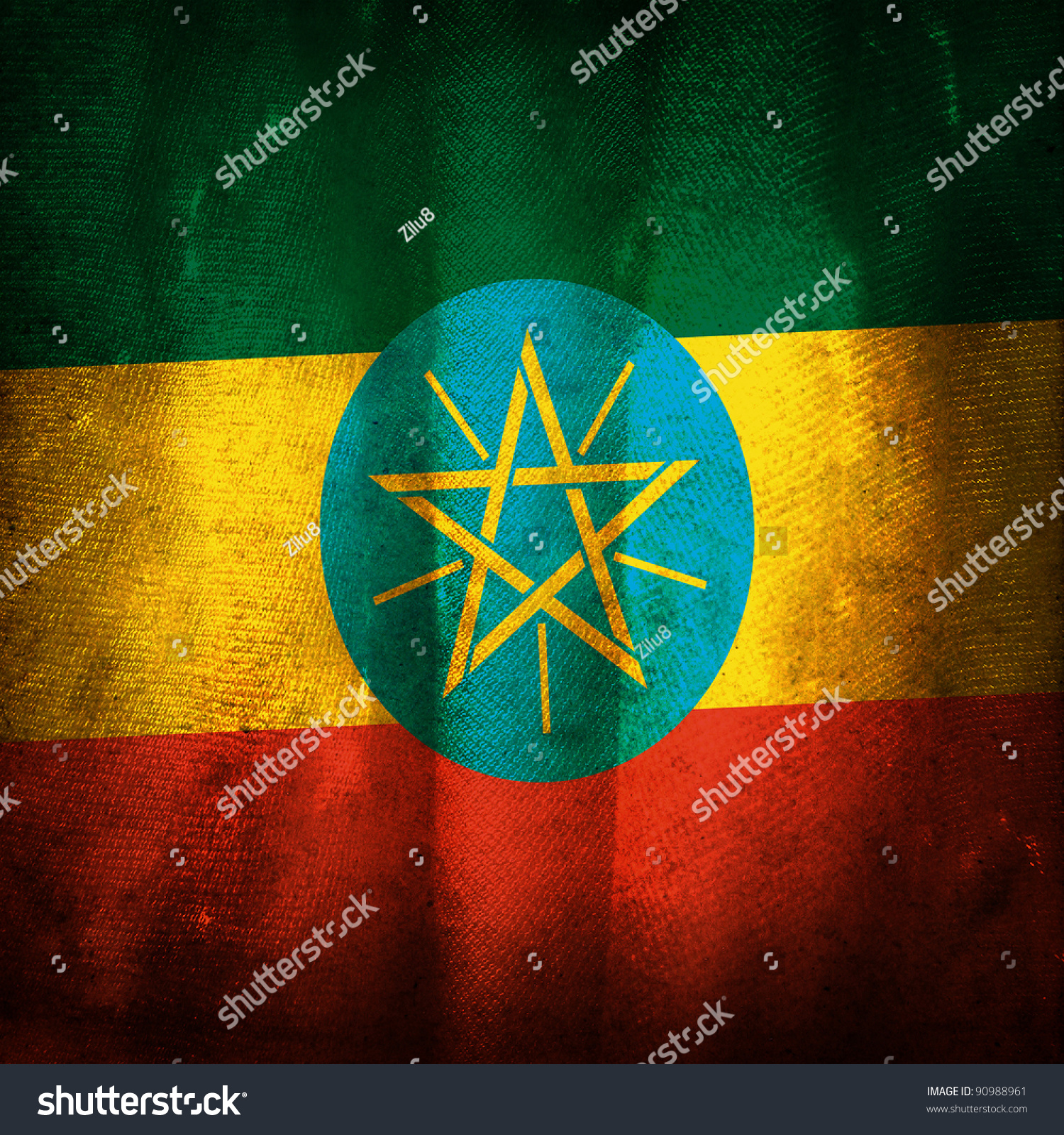 Old Grunge Flag Ethiopia Stock Photo (Safe to Use) 90988961 ...