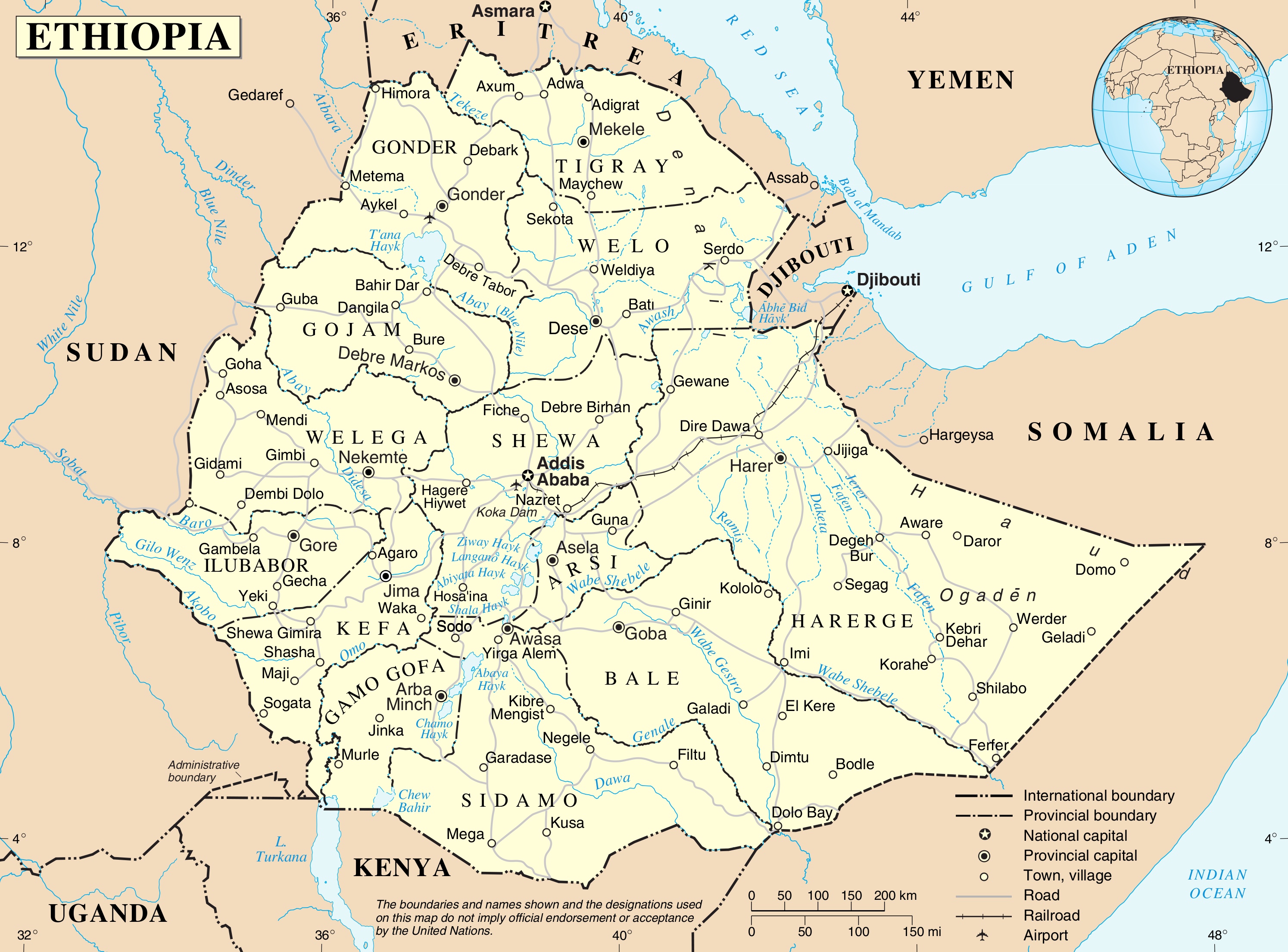 Ethiopia map photo