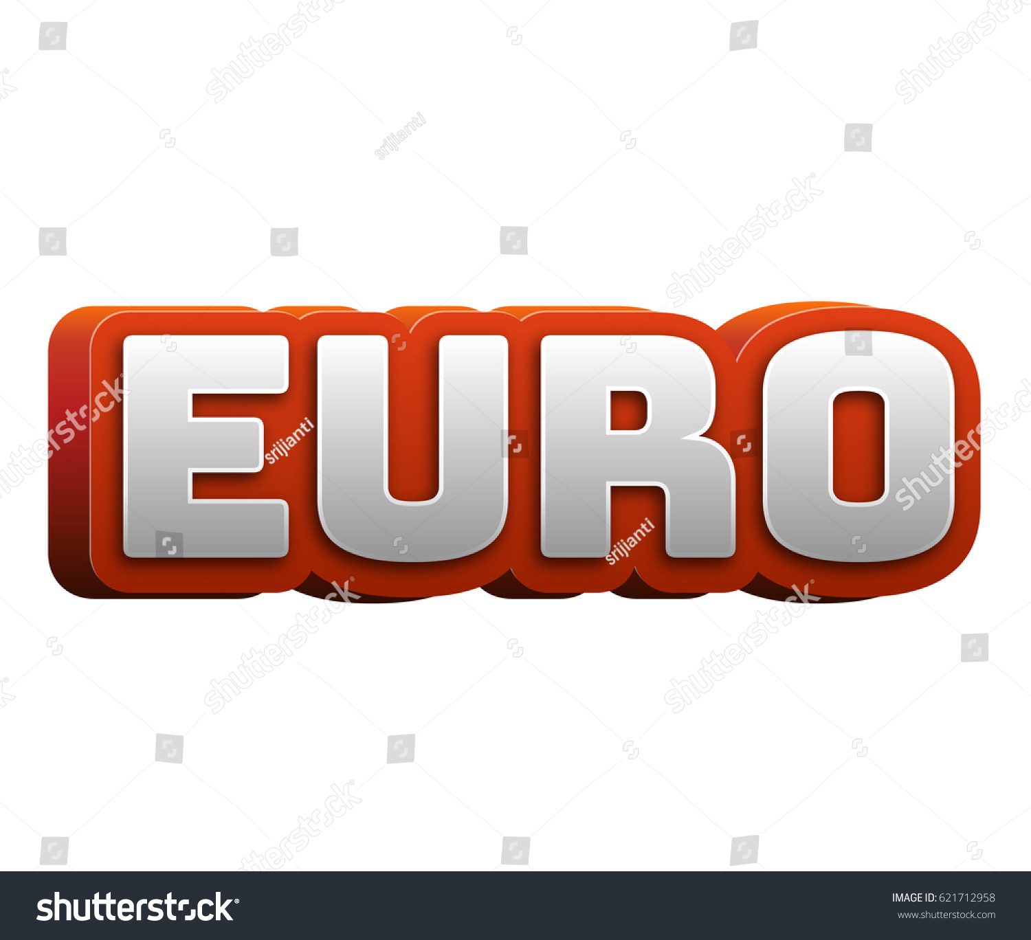Euro Text Title Headline 3d Fancy Stock Illustration 621712958 ...