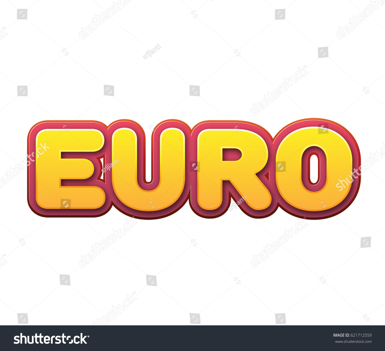 Euro Text Title Headline 3d Fancy Stock Illustration 621712559 ...