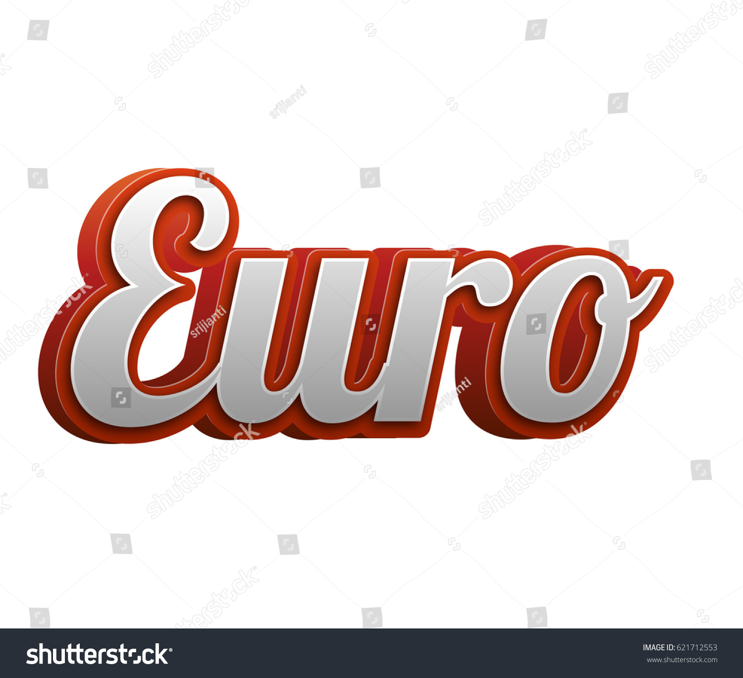 Euro Text Title Headline 3d Fancy Stock Illustration 621712553 ...