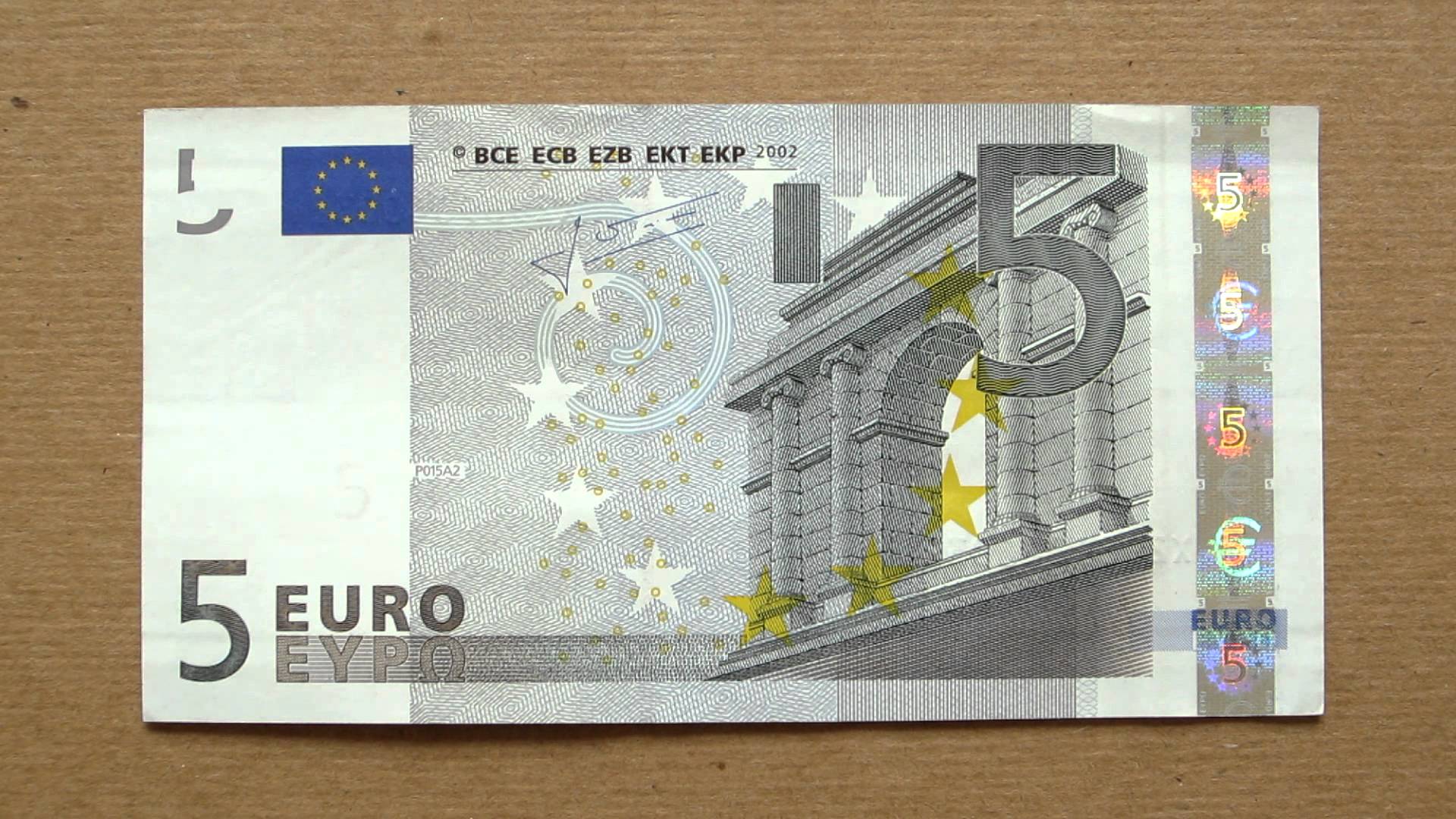 5 Euro Banknote (Five Euro / 2002), Obverse & Reverse - YouTube