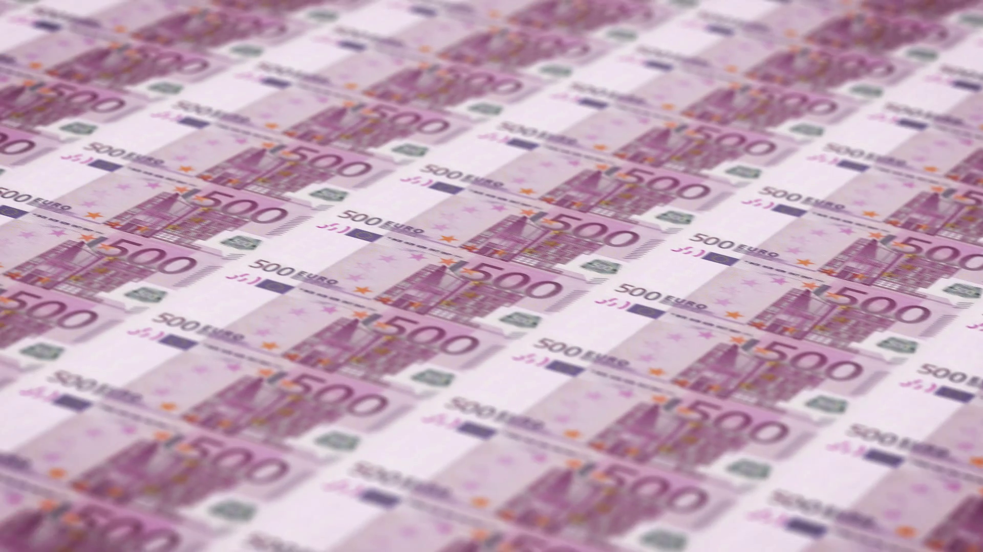 500 euro bills money printing animation background - loop Stock ...