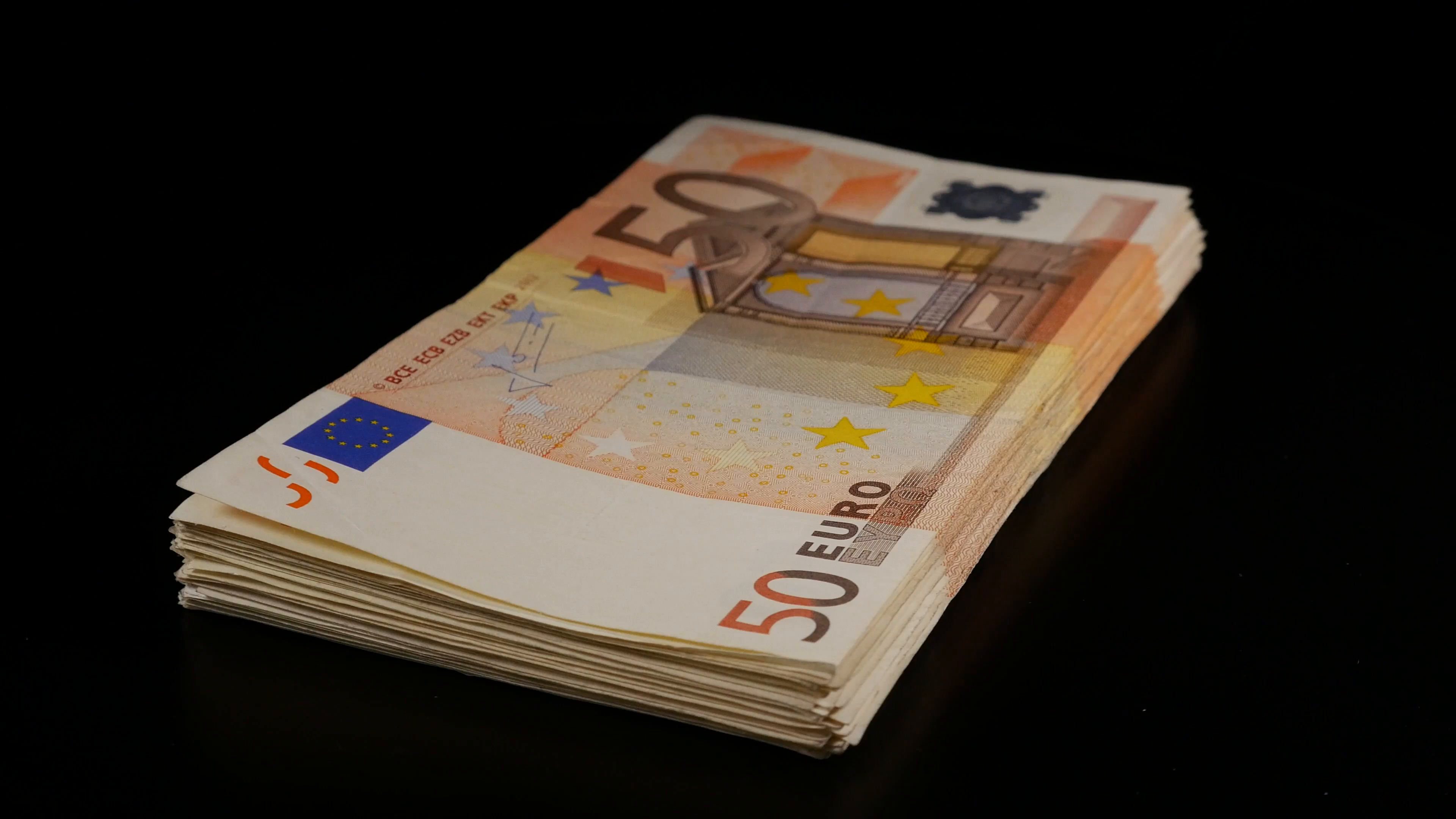 stack 50 euro bills Stock Video Footage - Videoblocks