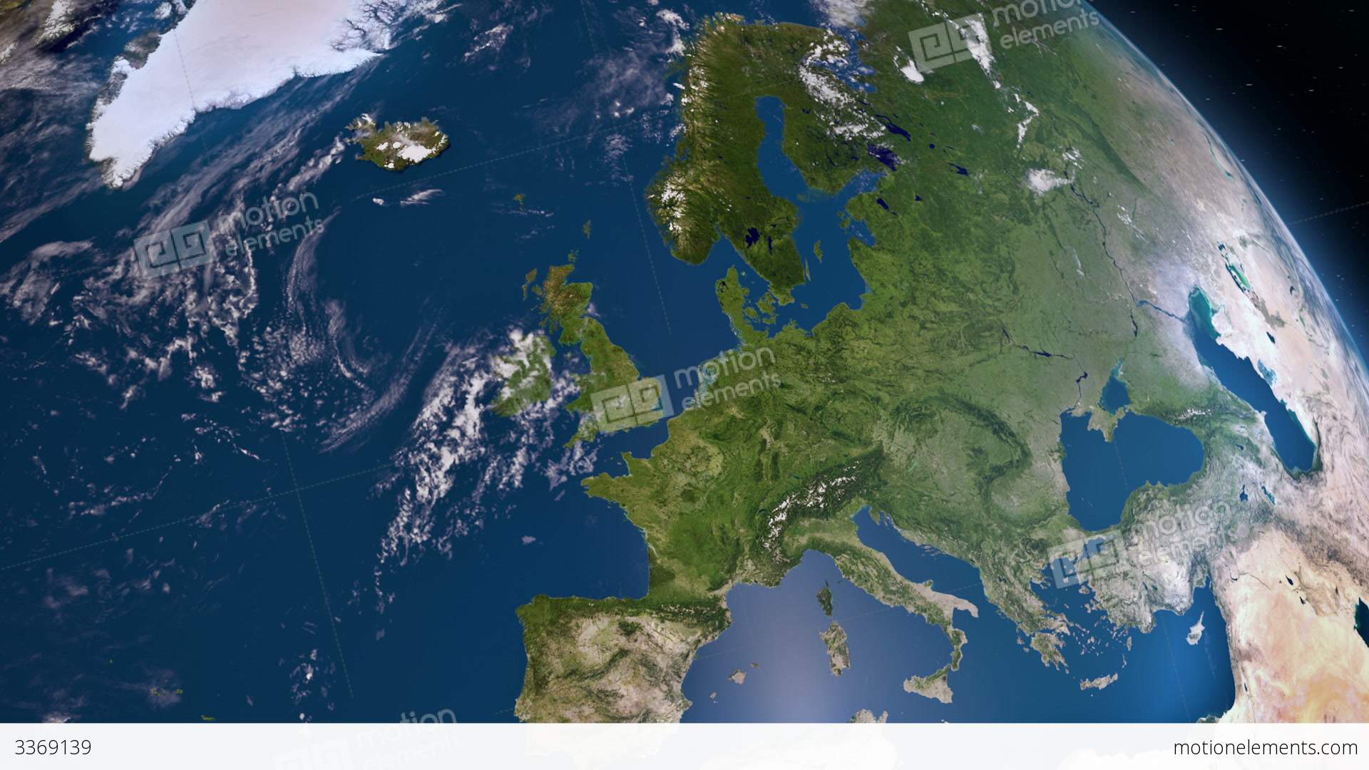 Earth 3d View From Space. Europe Stock Animation | 3369139
