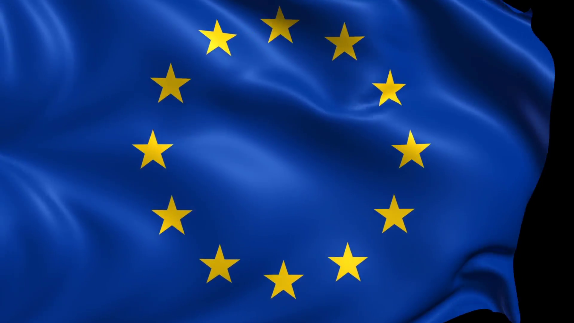 Flag of the European Union. 3D animation of the European flag in ...