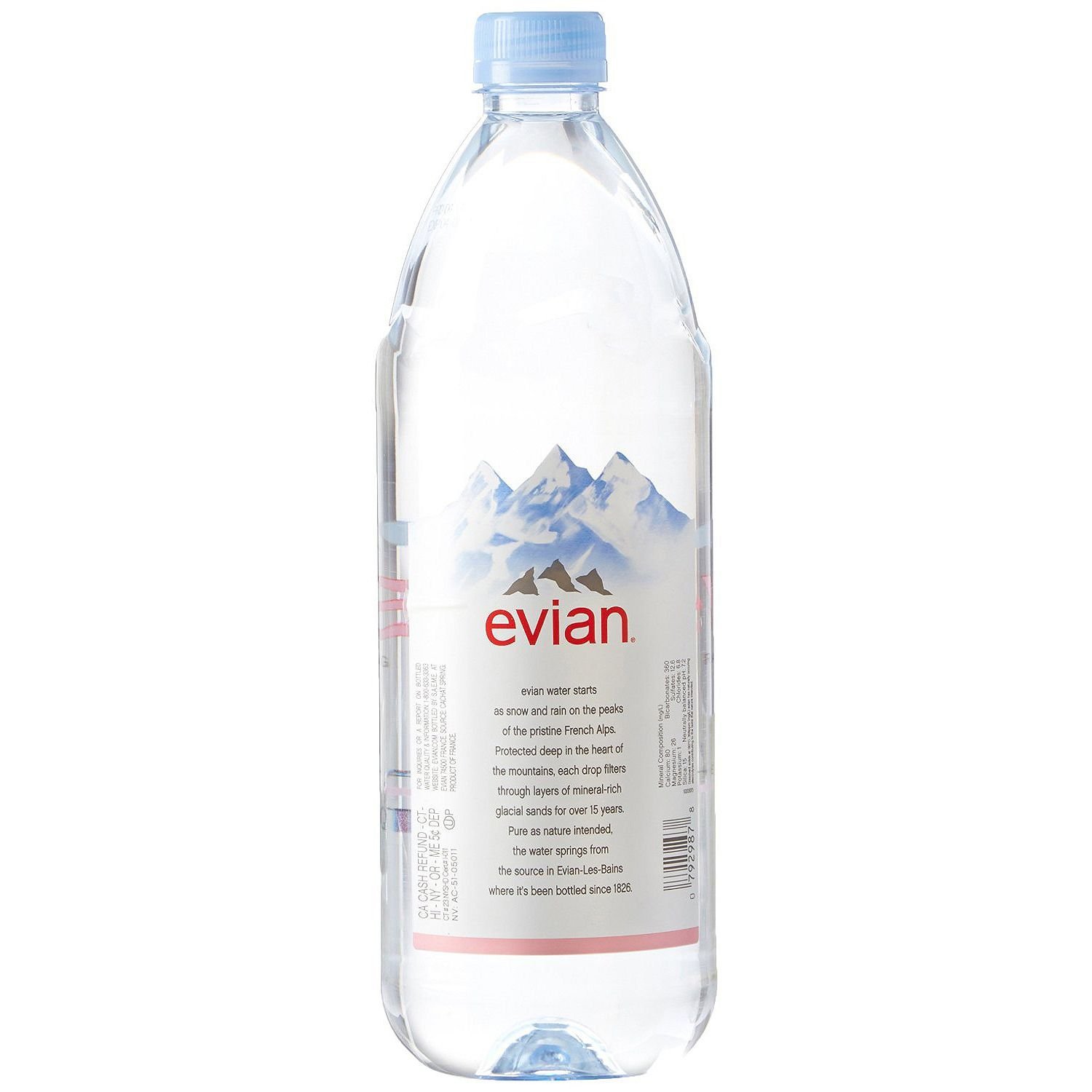 Amazon.com : Evian Bottled Water, 1 L, 12 ct : Bottled Drinking ...