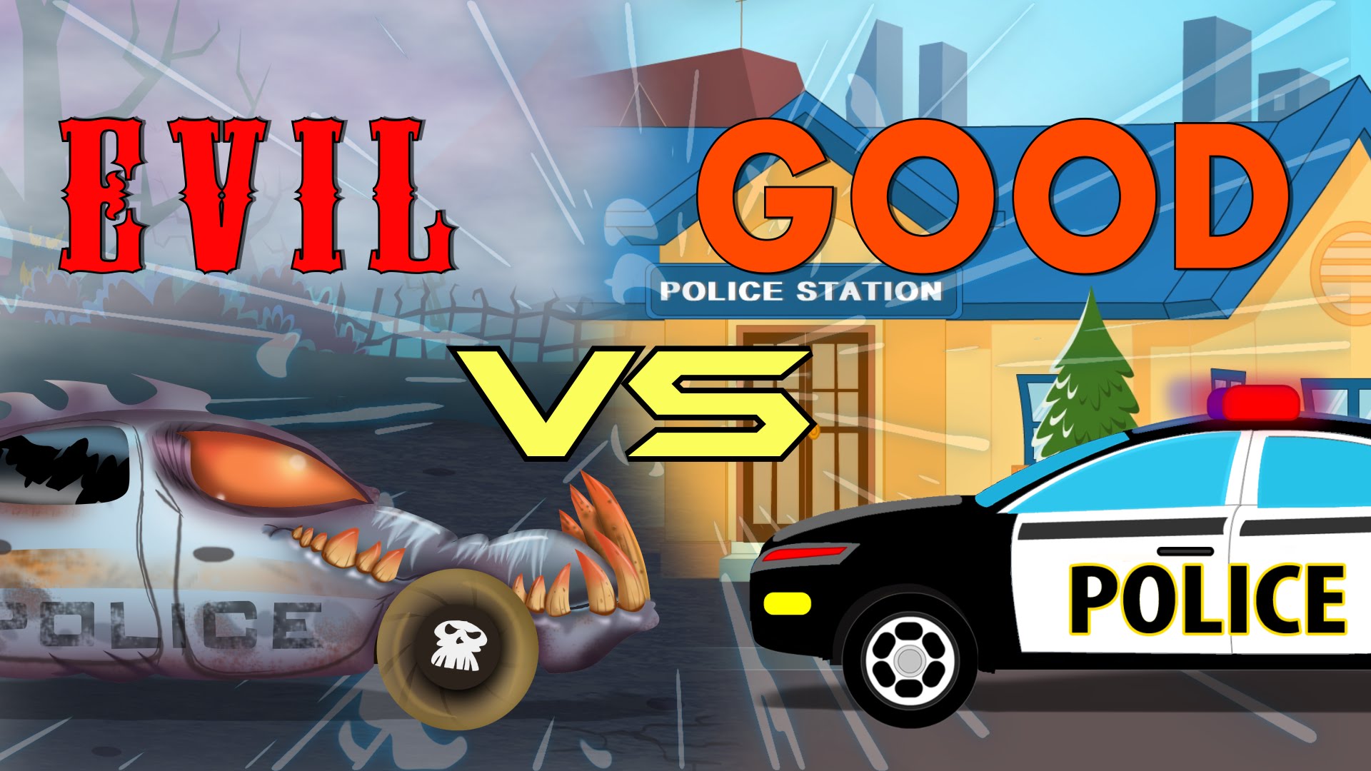 Police Cars Battle | Good VS Evil | Kids & Toddlers Video - YouTube