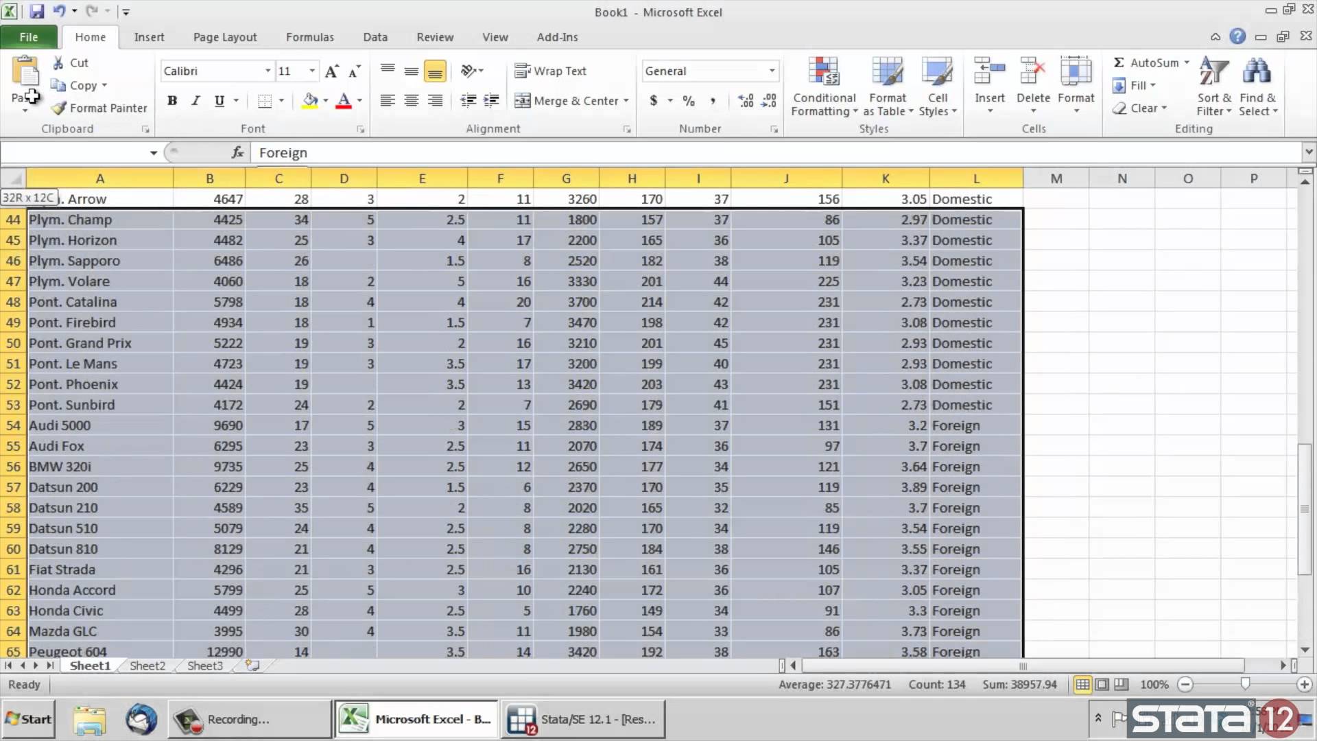 Copy/paste data from Excel® into Stata® - YouTube