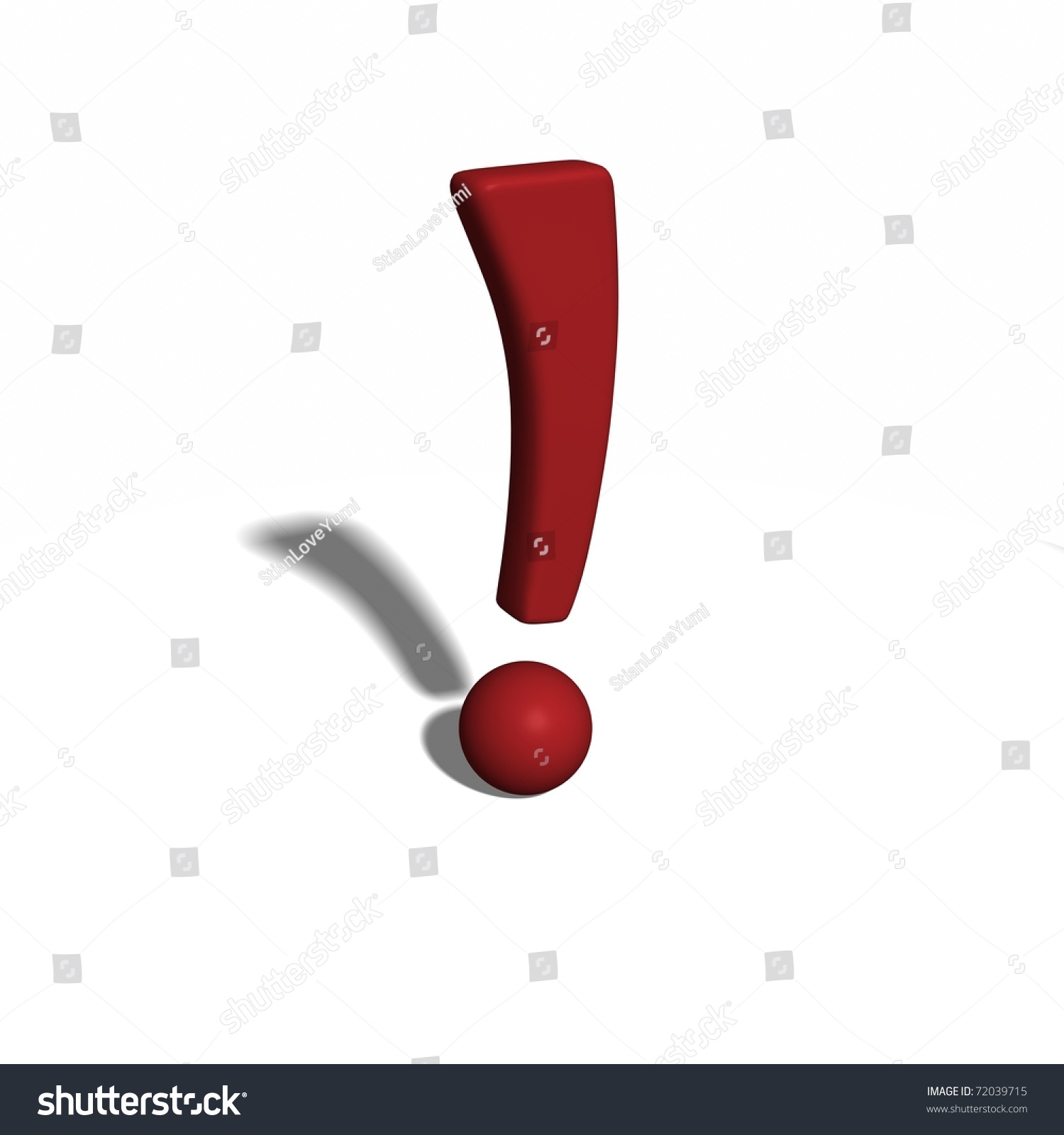 Funky 3d Model Exclamation Mark Exclamation Stock Illustration ...