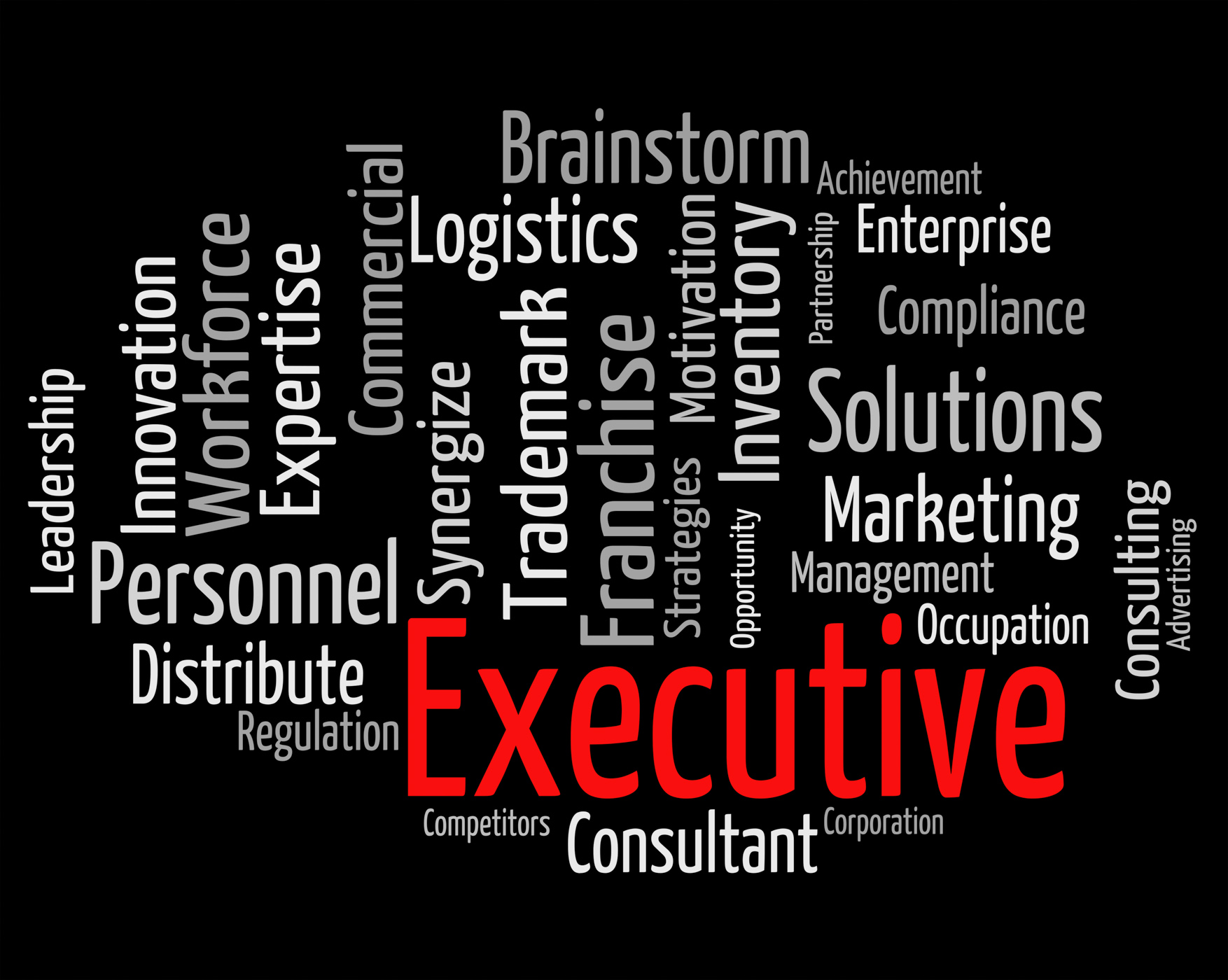 Executive Word Indicates Director General And Chairwoman, Head, Wordclouds, Wordcloud, Word, HQ Photo