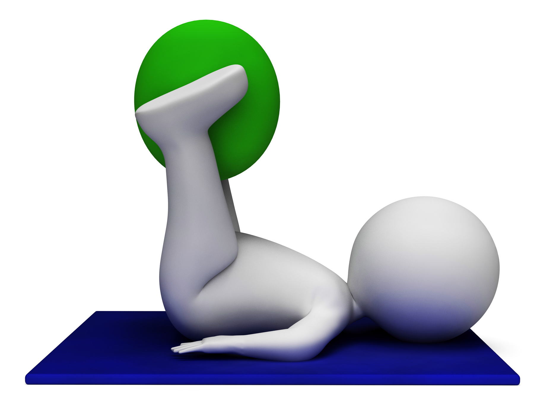 Exercise Ball Represents Get Fit And Exercised 3d Rendering, 3drendering, Work-out, Training, Trained, HQ Photo