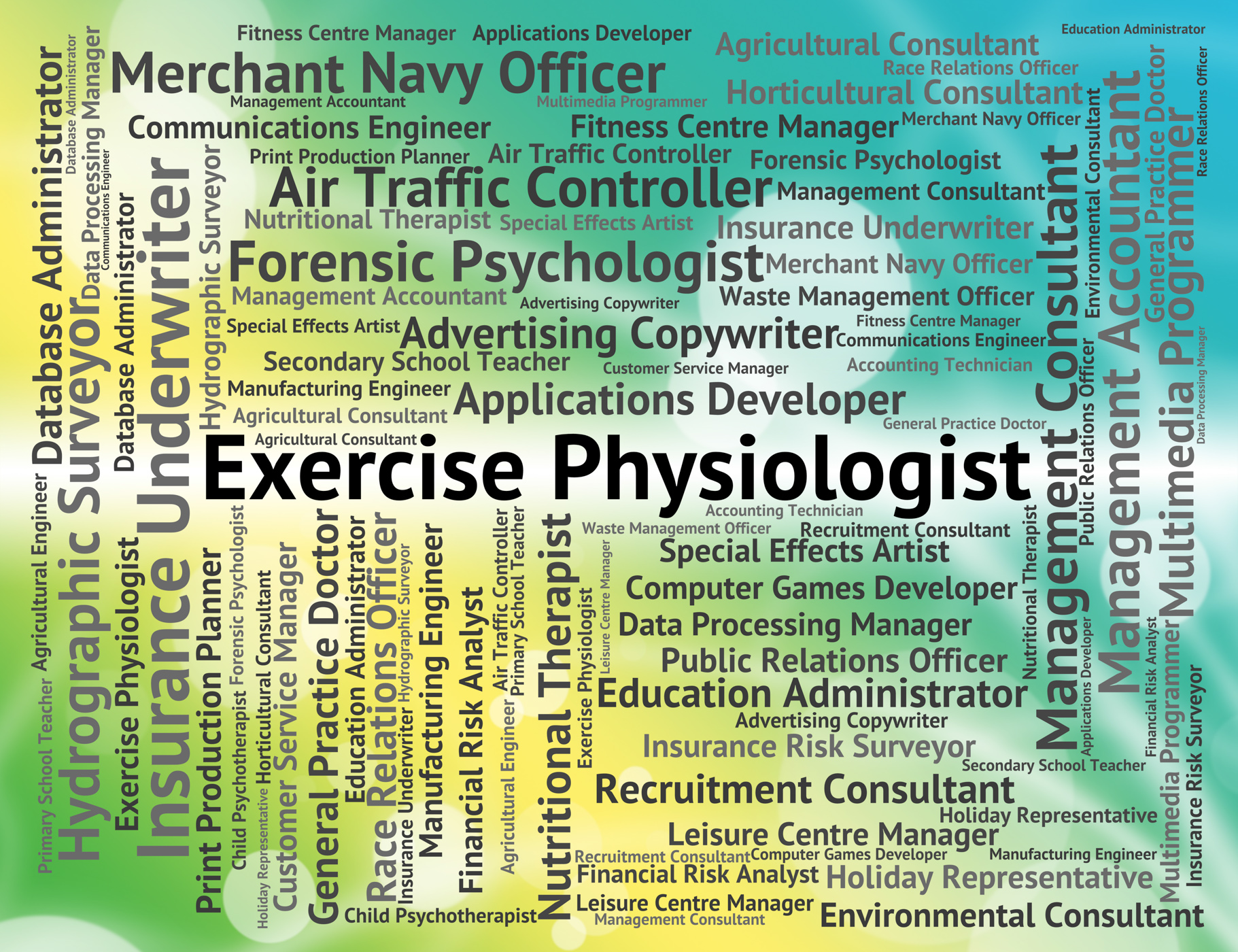 Exercise physiologist indicates job expert and work photo