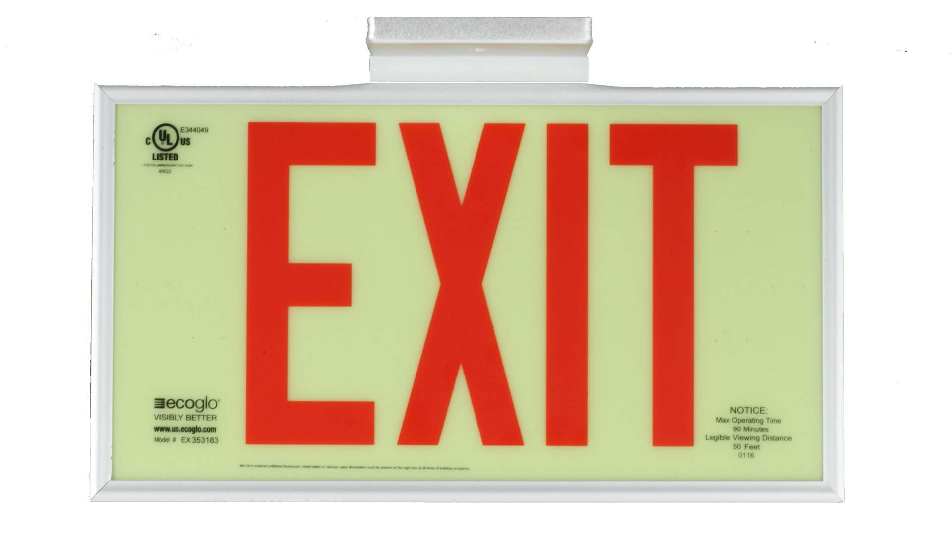Exit Signs - Photoluminescent Exit Signs - Glow in the dark - Ecoglo